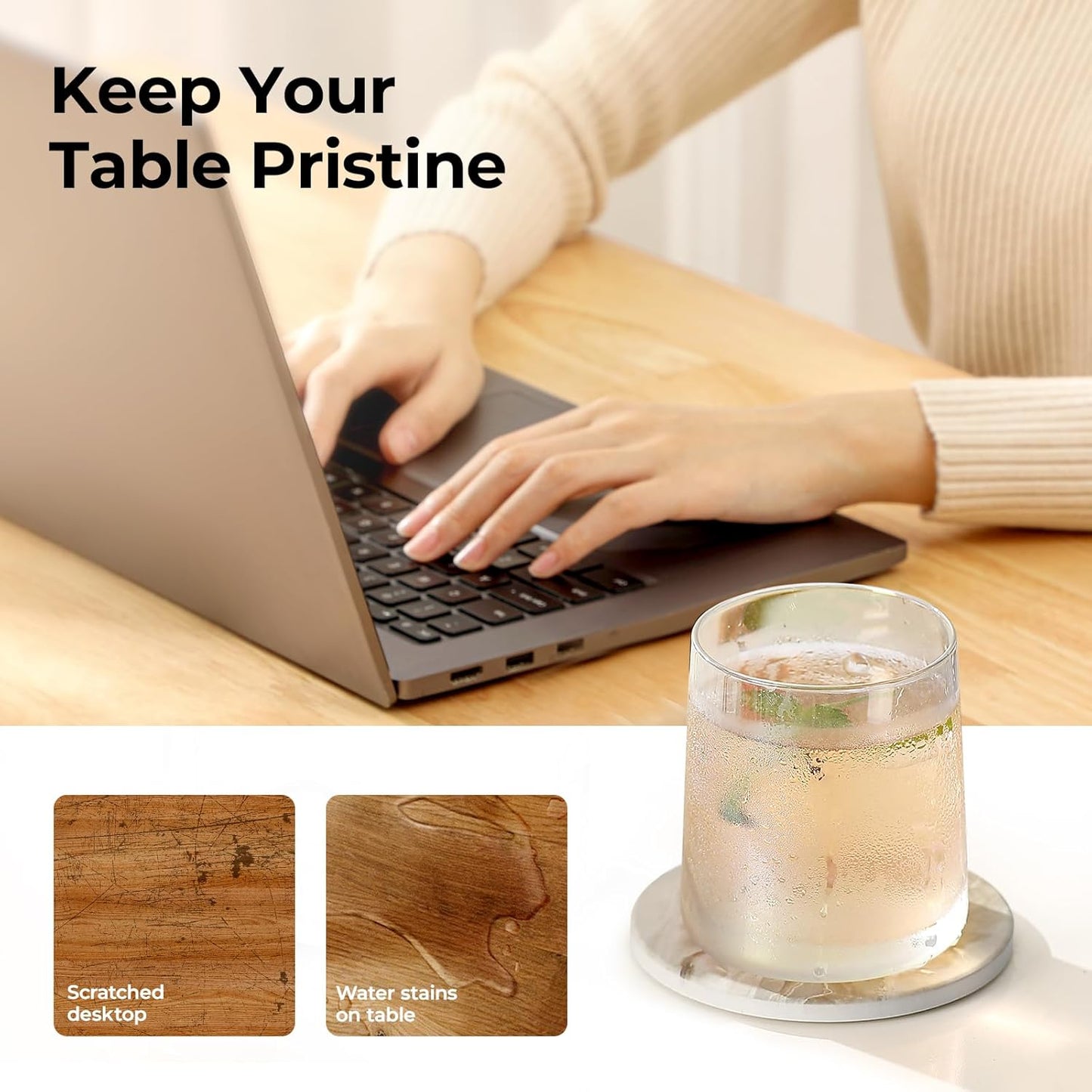 Coasters for Drinks Absorbent / Sand Marble