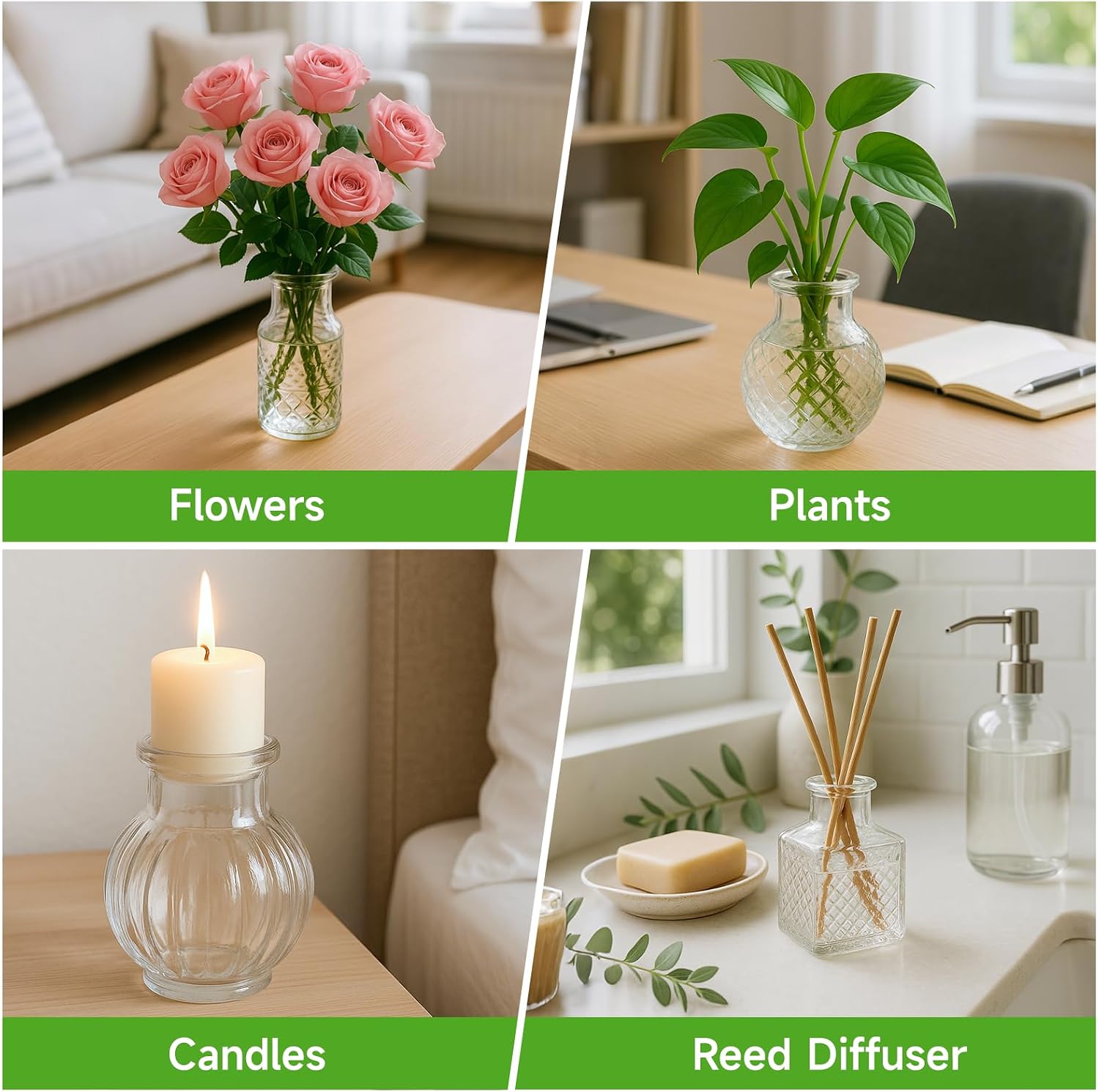 Glass Bud Vase Pcs / Clear / Set of 20