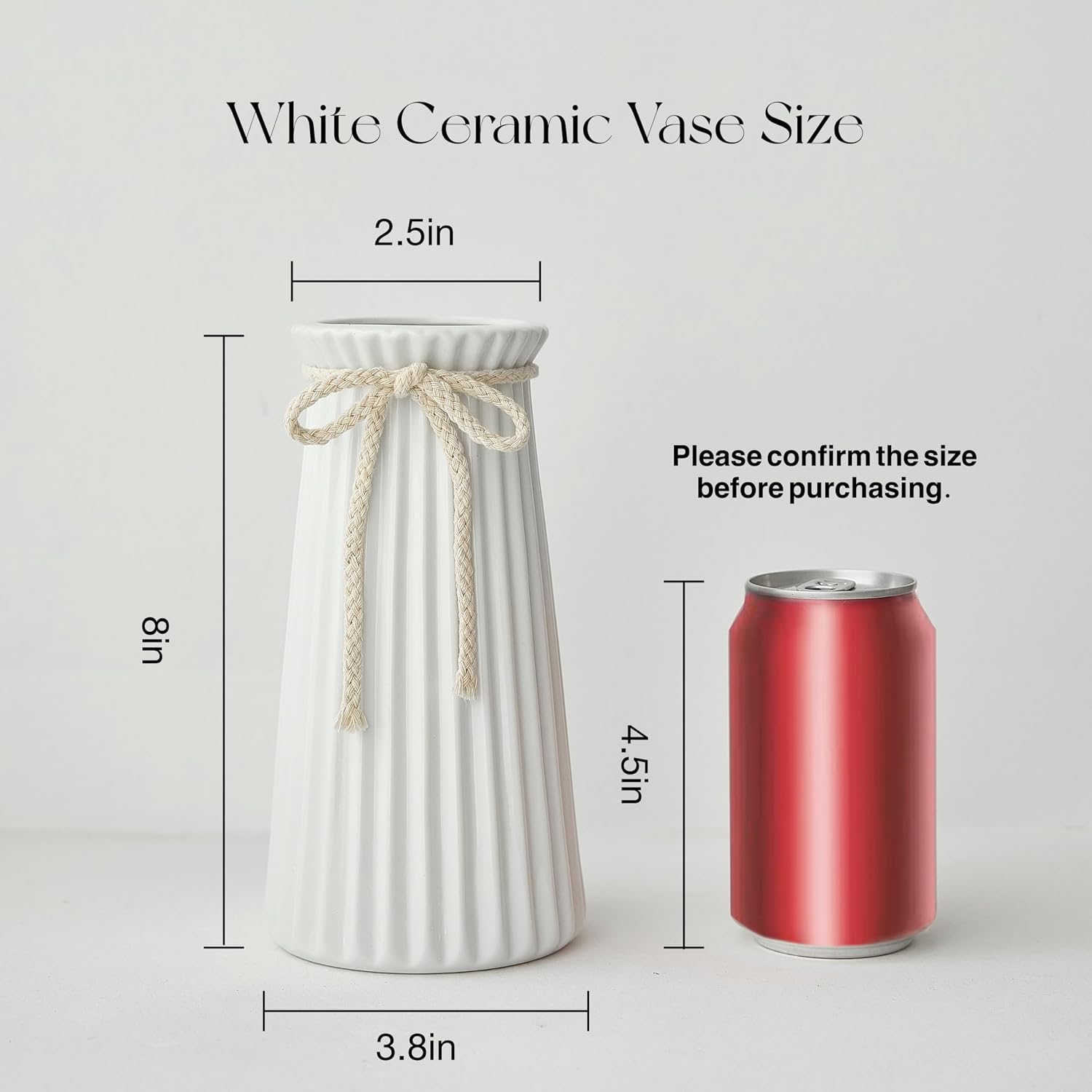 Ceramic Flower Vase / Vase-02 / White