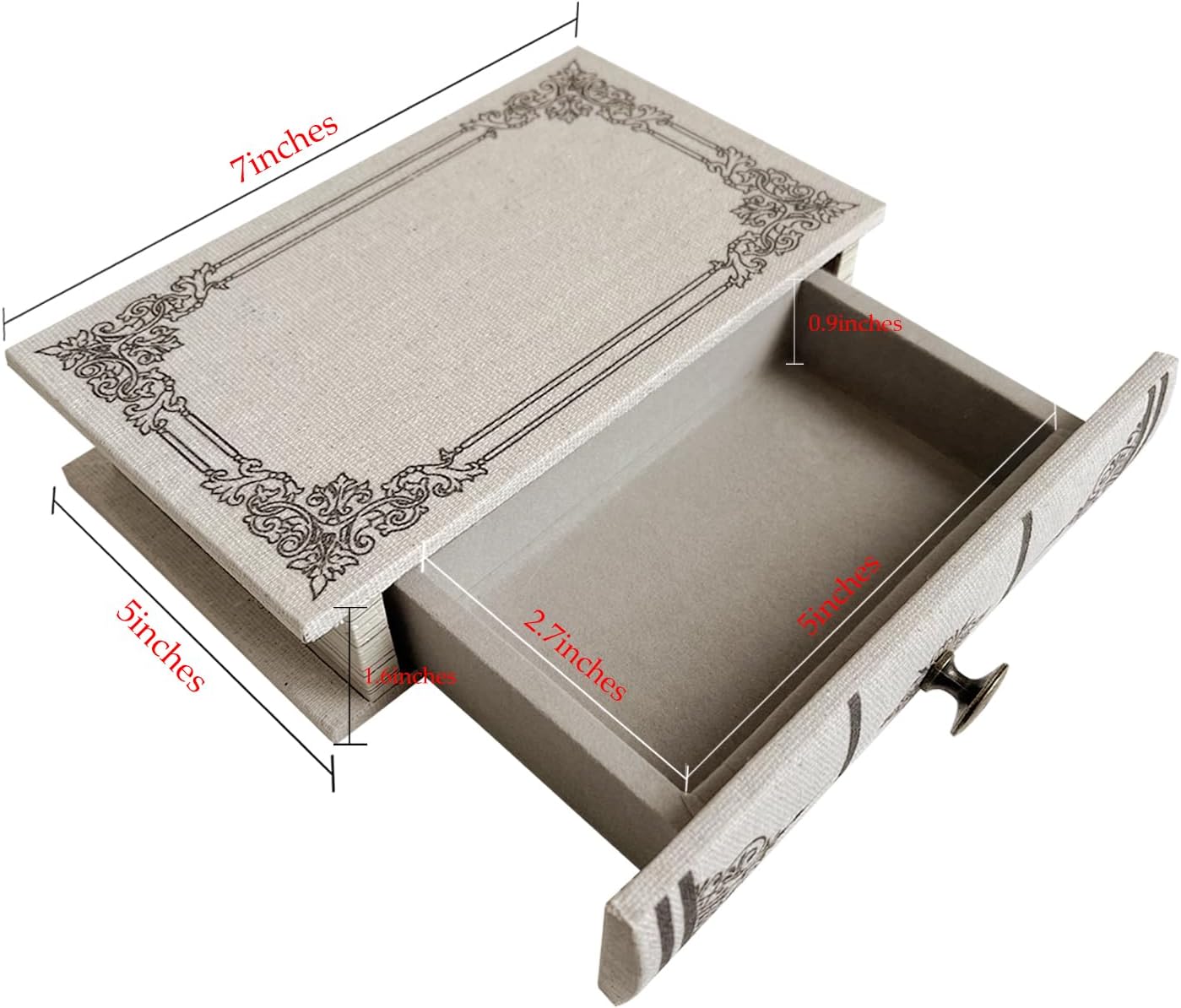 Vintage Book Storage Box / S / Linen Off-white