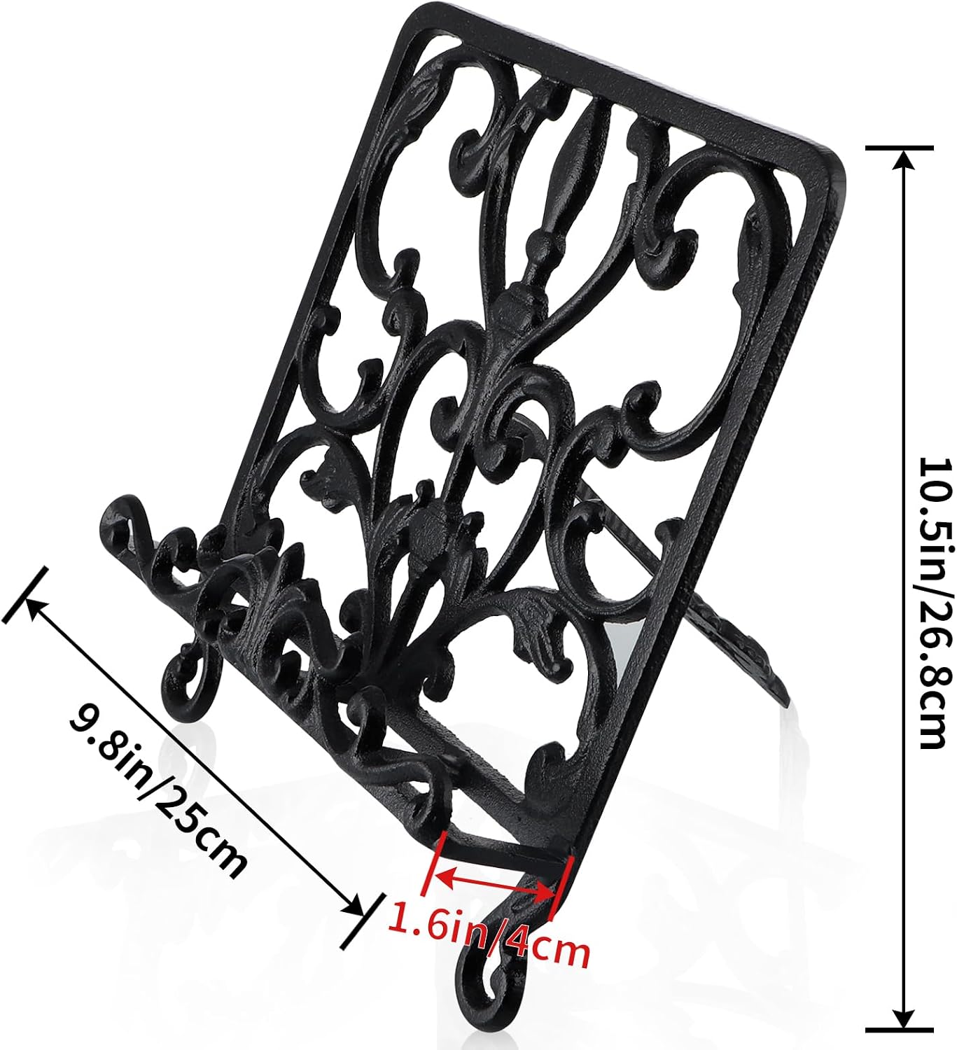 MOLIGOU Cast Iron Cookbook Stand, Recipe Book Holder, Display Stand Holder for Photo Album, Tablet