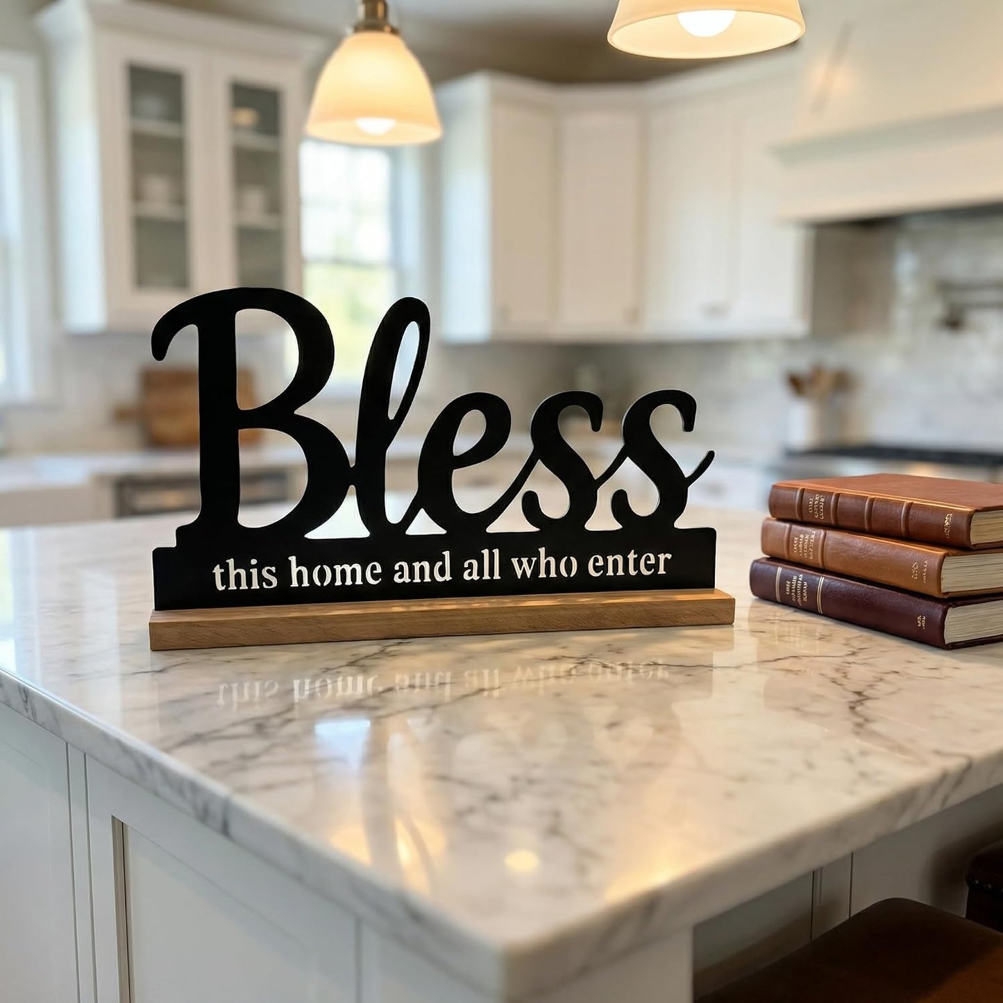 Metal Bless This Home Sign for Tabletop Decor / Black-bless / 11.6 Inch
