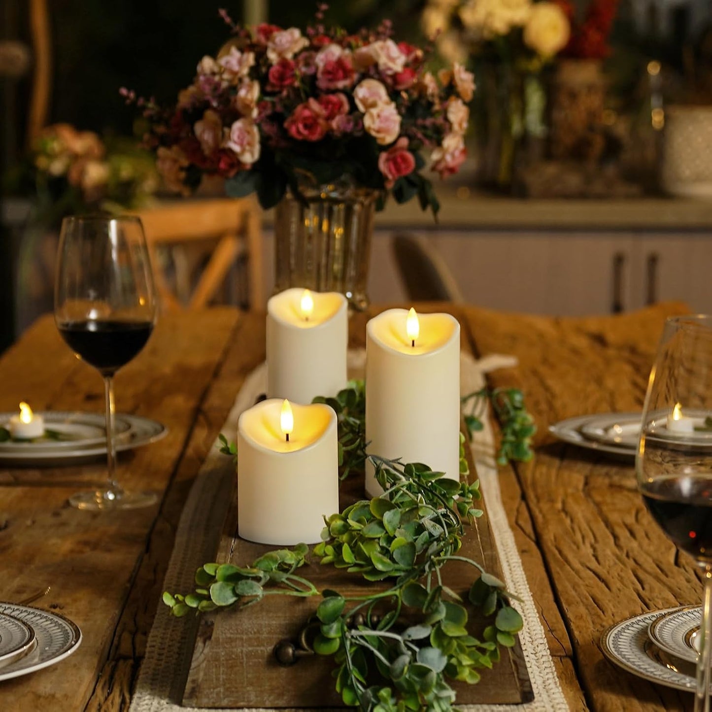 Homemory Rechargeable Flameless Candles, LED Candles, Battery Operated Candles with Remote and Timers, Outdoor