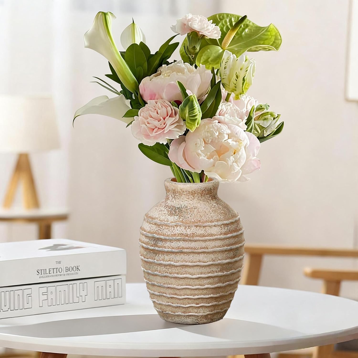 Ceramic Vase for Flowers / Terracotta Brown