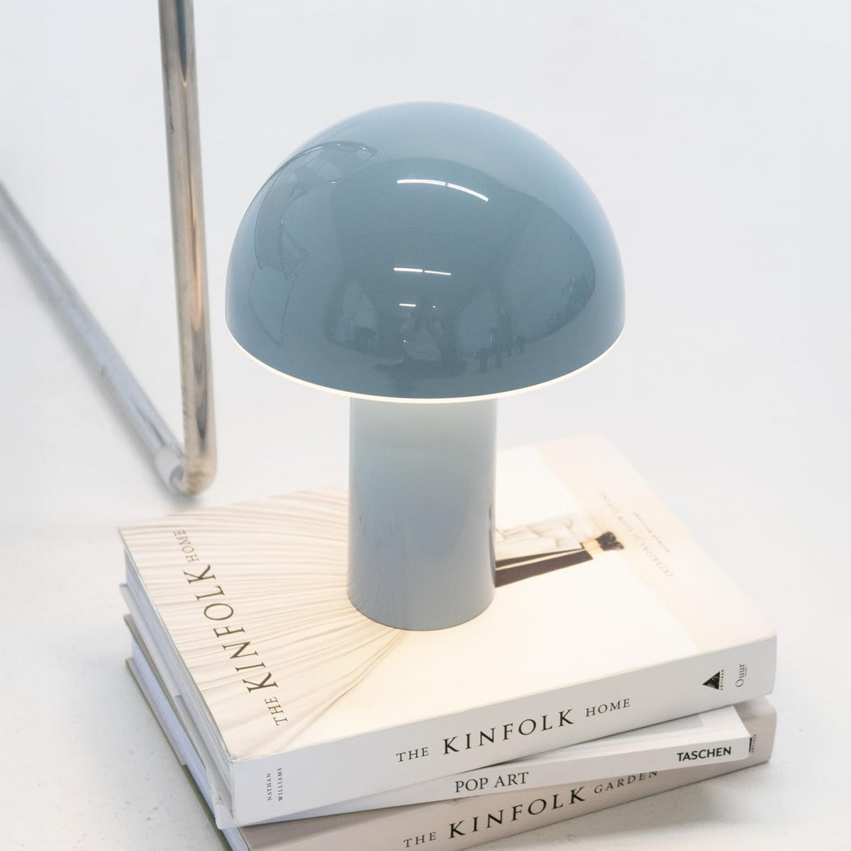 Brightech Celia Small Lamp – 10" Touch-Controlled Mushroom Table Lamp, Cordless & Dimmable LED, Portable & Rechargeable