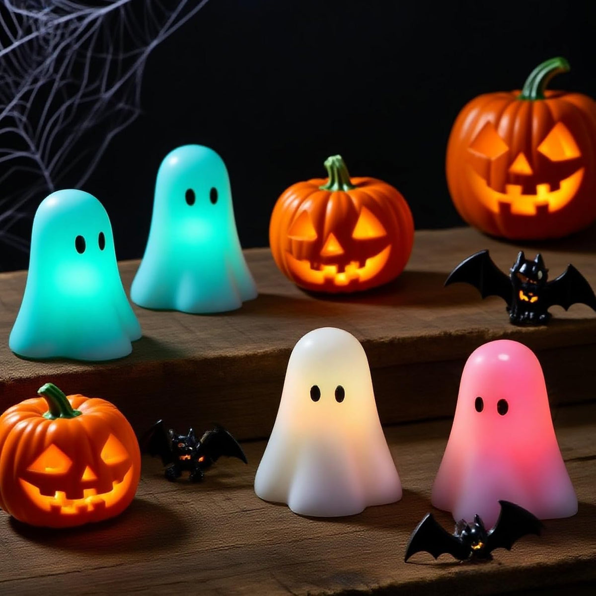 Wondise Halloween Flameless Candles Color Changing with Remote Timer | Real Wax Battery Operated Spooky Ghost Candles