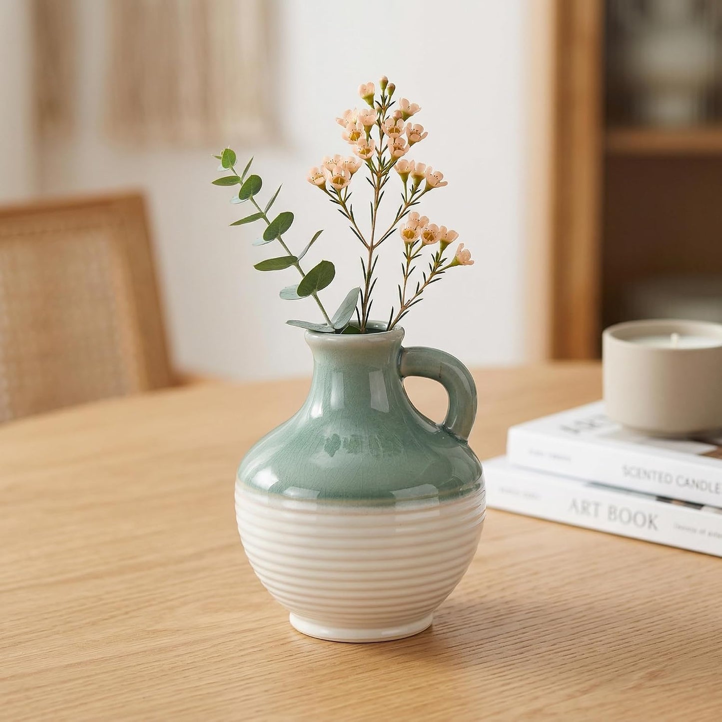 Small Ceramic Vase / 6 Inch / Mist Green