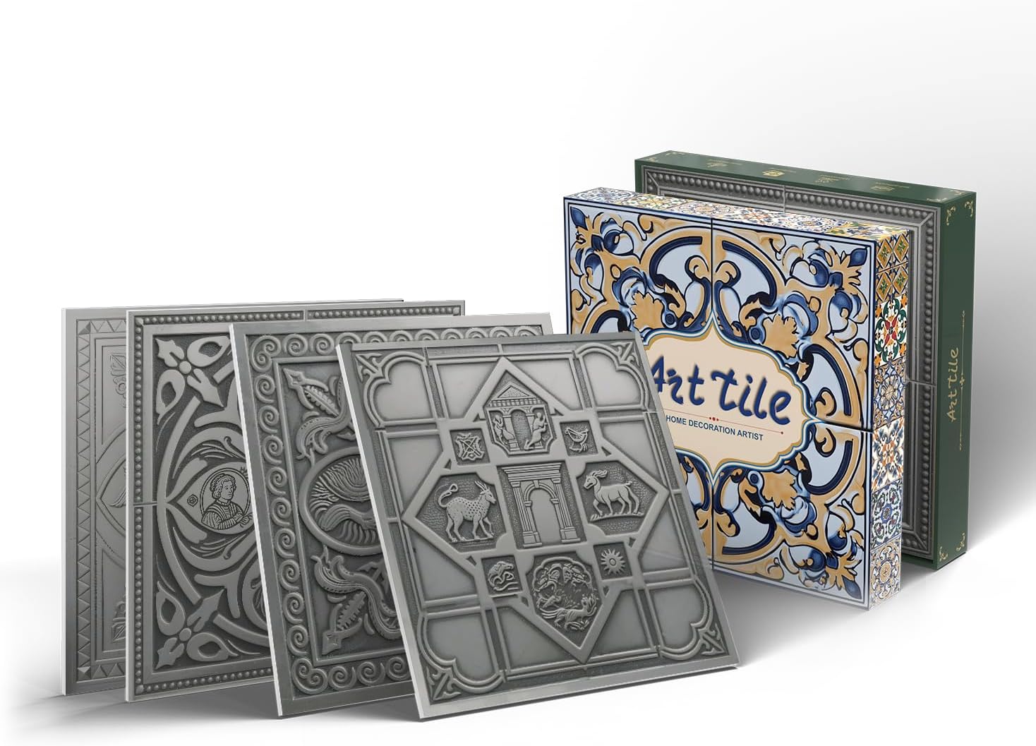 Self Adhesive Tile Stickers Peel and Stick Backsplash / Art-31 / 5.9 x 5.9 / Set of 12
