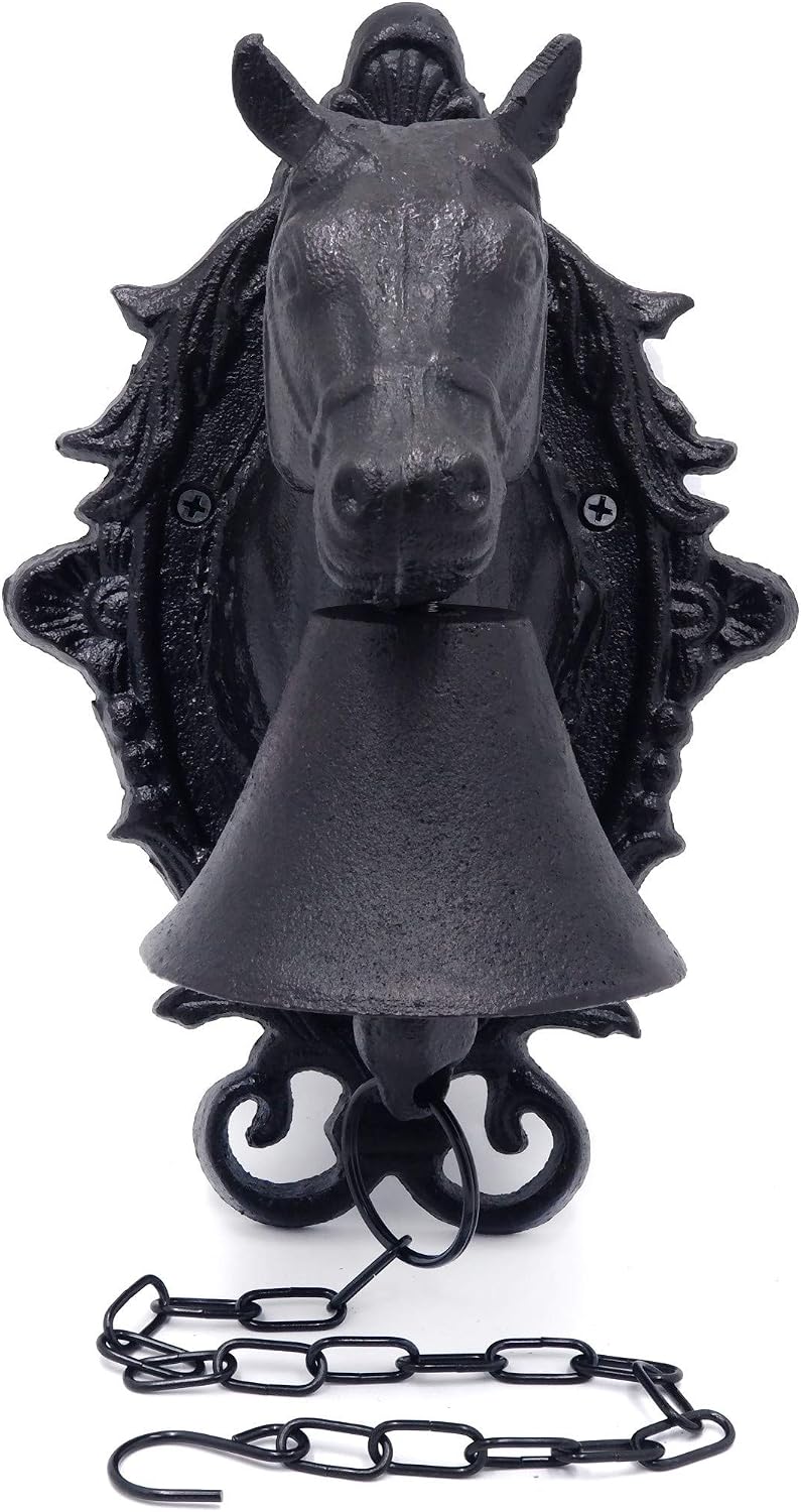 Horse Head Upstreet Outdoor Dinner Bell Made For Ranch House Family Front Door Interior Exterior