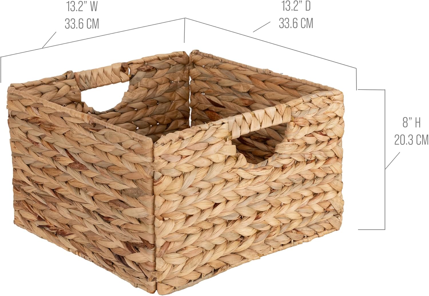 Natural Handwoven Portable Laundry Bin Basket / Natural Water Hyacinth / Rectangular / Set of 2