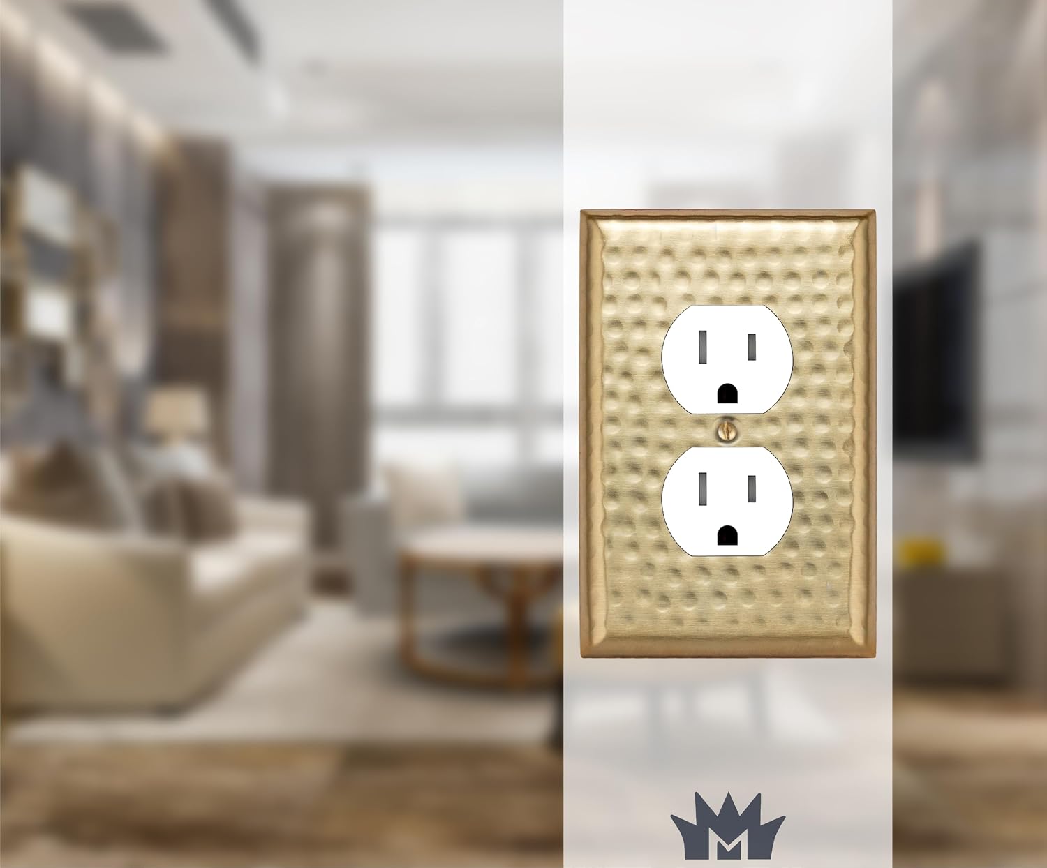 Monarch Abode Duplex Outlet Cover Plate – 1-Gang Brushed Gold Plug Wall Plates, Electrical Outlet Cover Plates