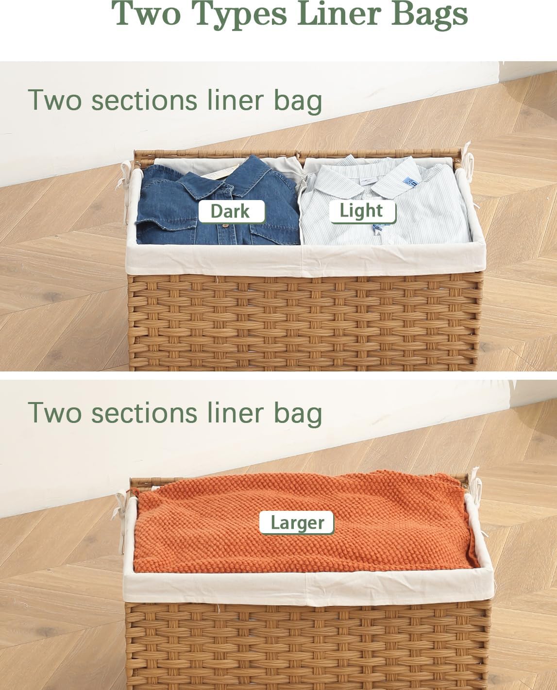 Lid Rattan Storage Basket / Natural / 105l-25.2l*15.4w*16.1h