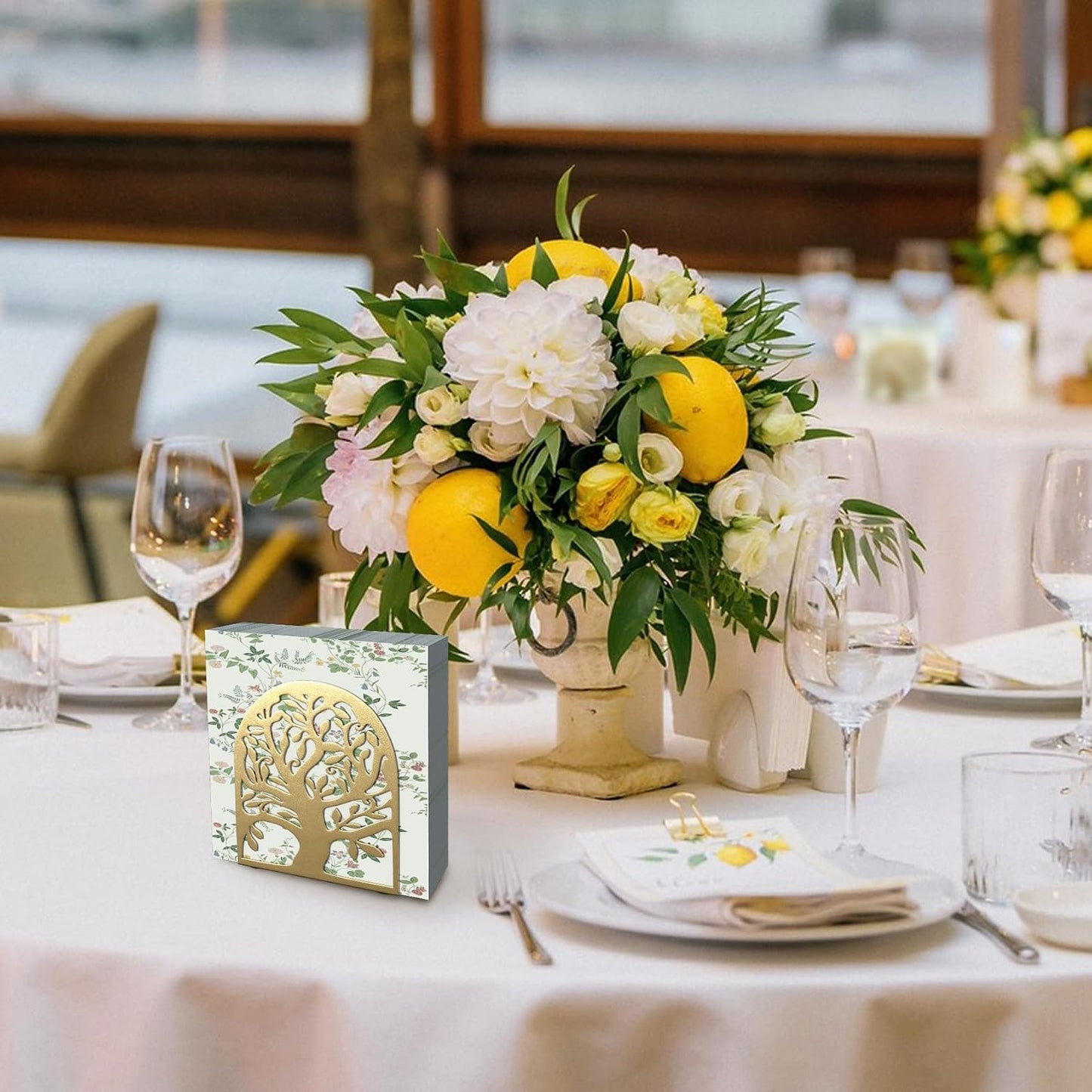 Metal Napkin Holder / Gold
