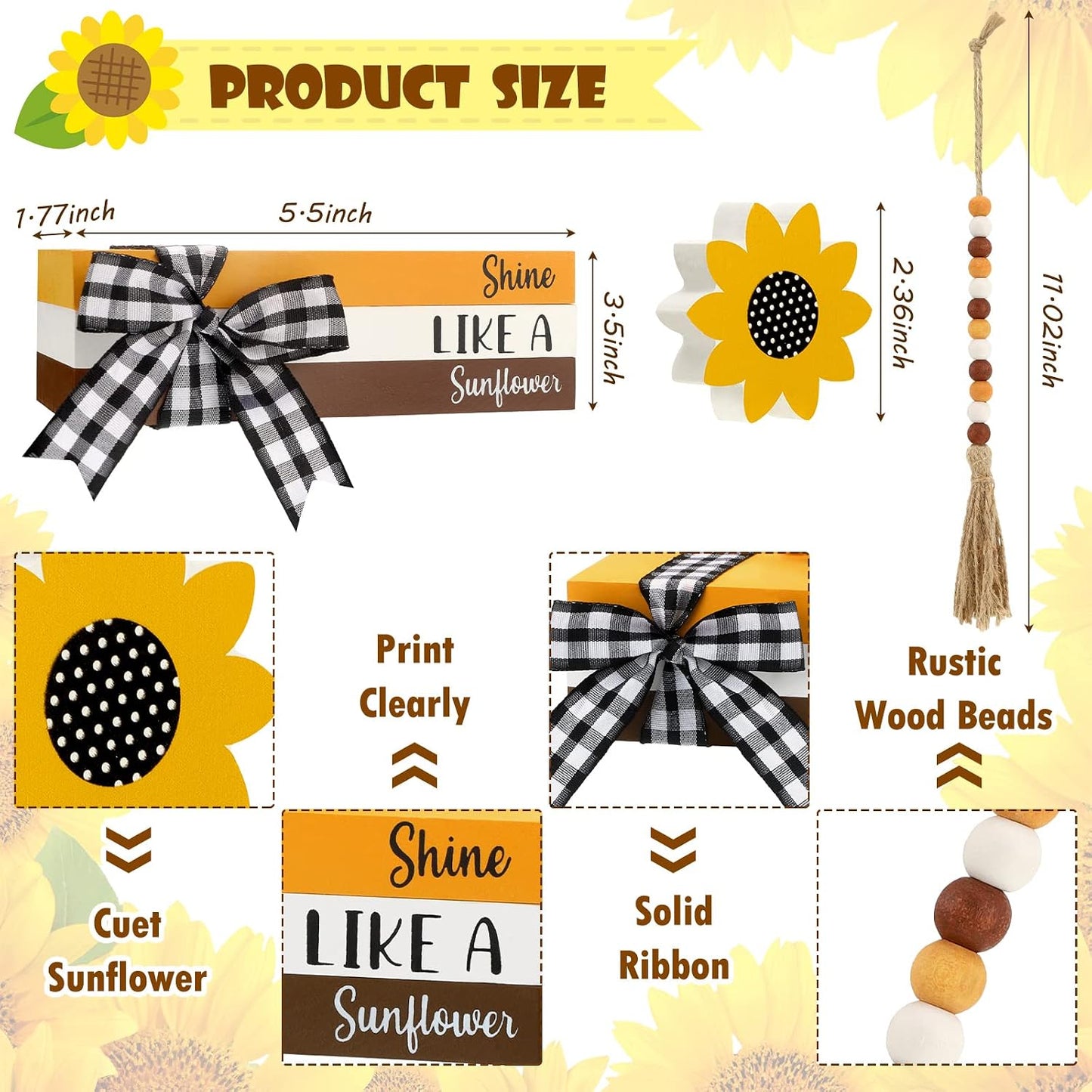 Ribbon Truck Wood Book Stack Table / Sunflower / Red