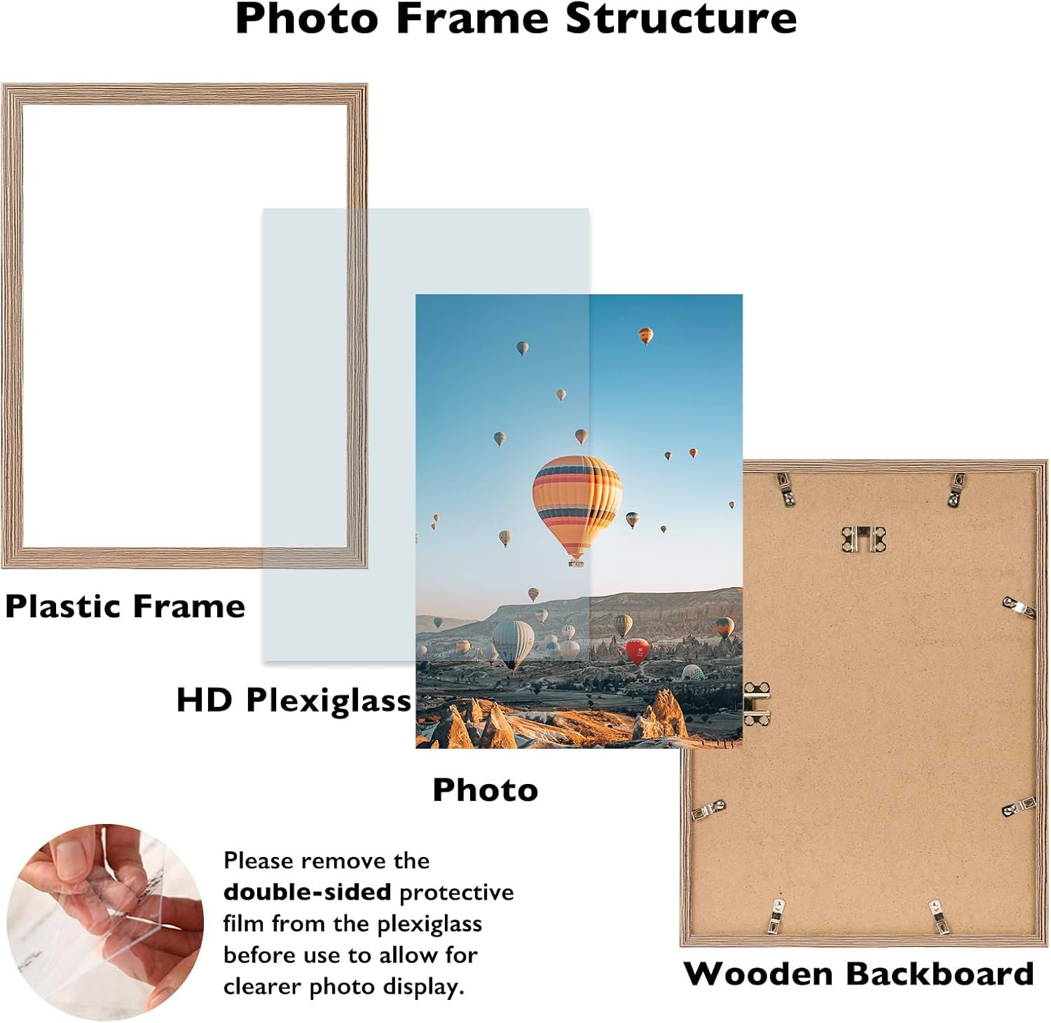 JCJMY 11x15 Rustic Brown Picture Frame Set of 6, Horizontal and Vertical Formats for Wall Hanging, 11 x 15 Wall Gallery