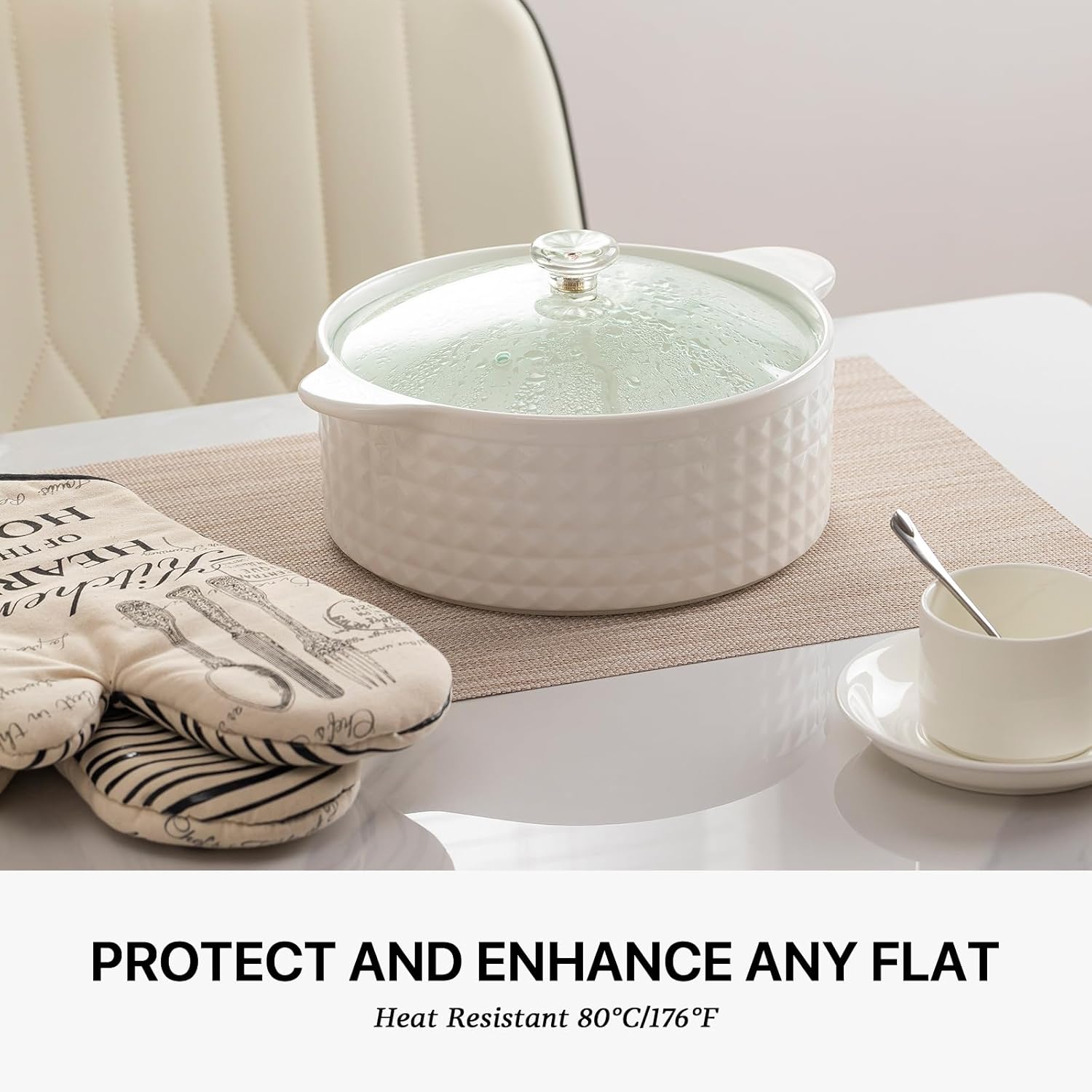 LEXMORE Placemats Set of 12 Vinyl/Plastic Woven Place Mats for Kitchen Table Indoor/Outdoor Washable Placemat Wipeable