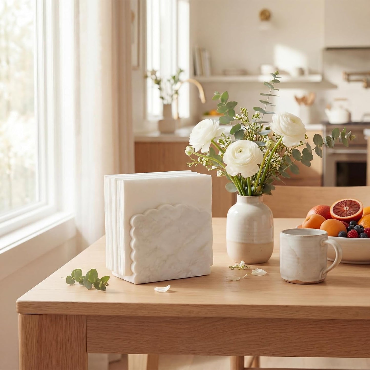 Marble Napkin Holder / White