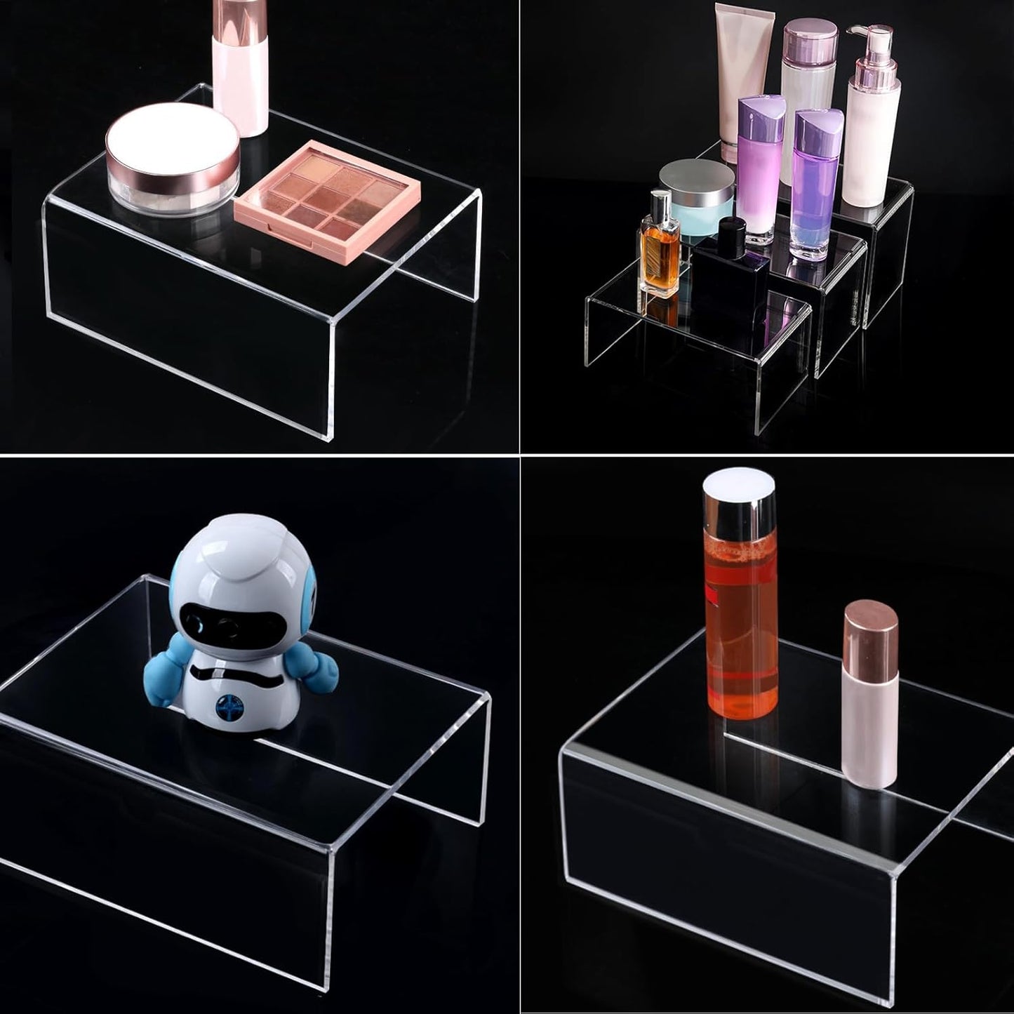 Acrylic Display Risers Product Stand / 4 x 5 x 6 / Clear Risers / Set of 2