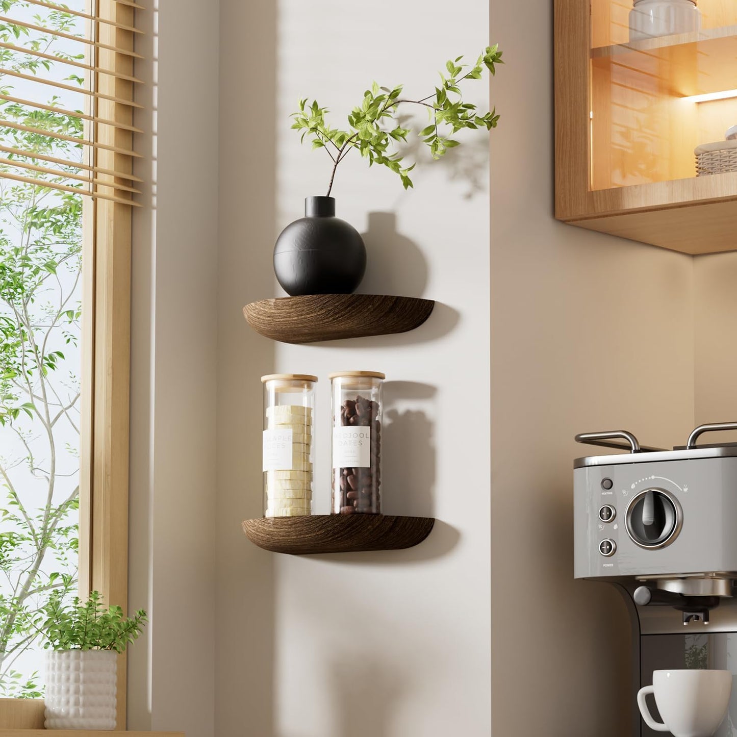 Elegant Floating Shelves / Brown / Screw Mount