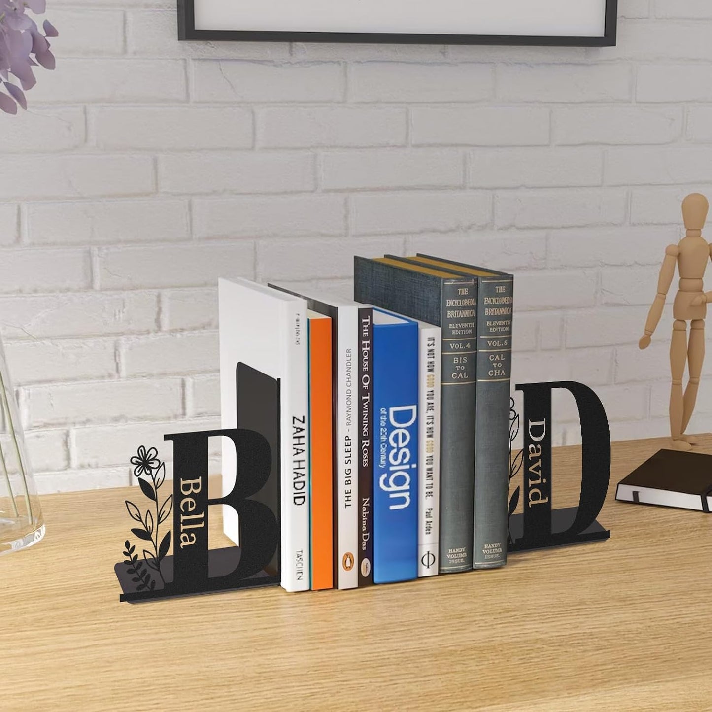 Personalized Name Metal Bookends / Color01 Monogram