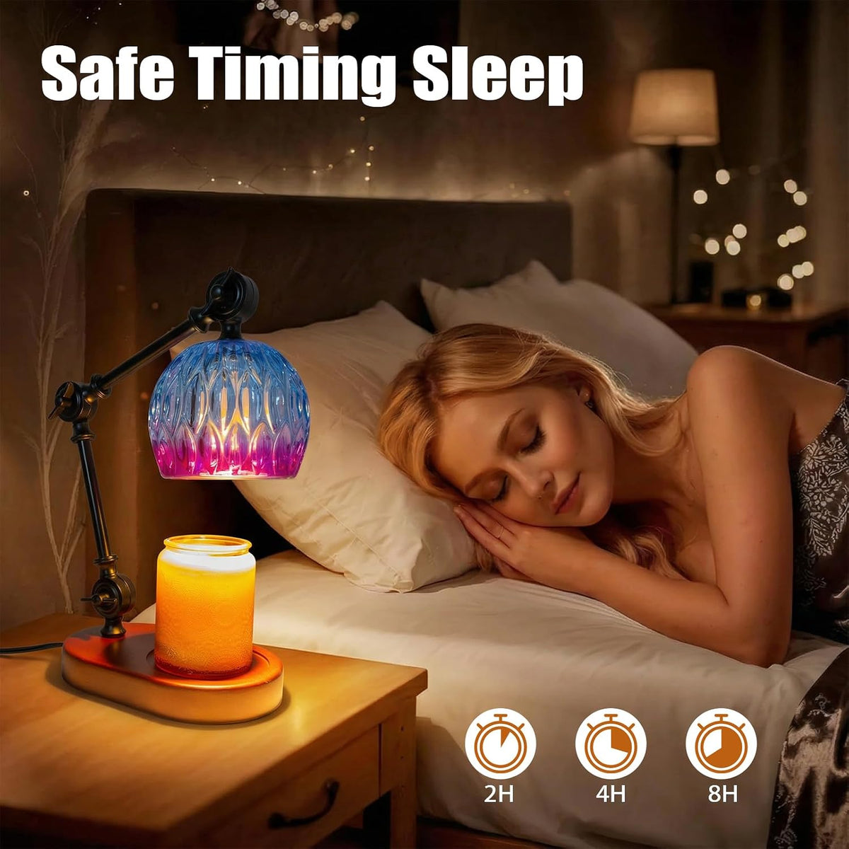 Candle Warmer Lamp, Dimmable Wax Melting Warmer with Adjustable Height, Bedroom Living Room Home Decor, Birthday