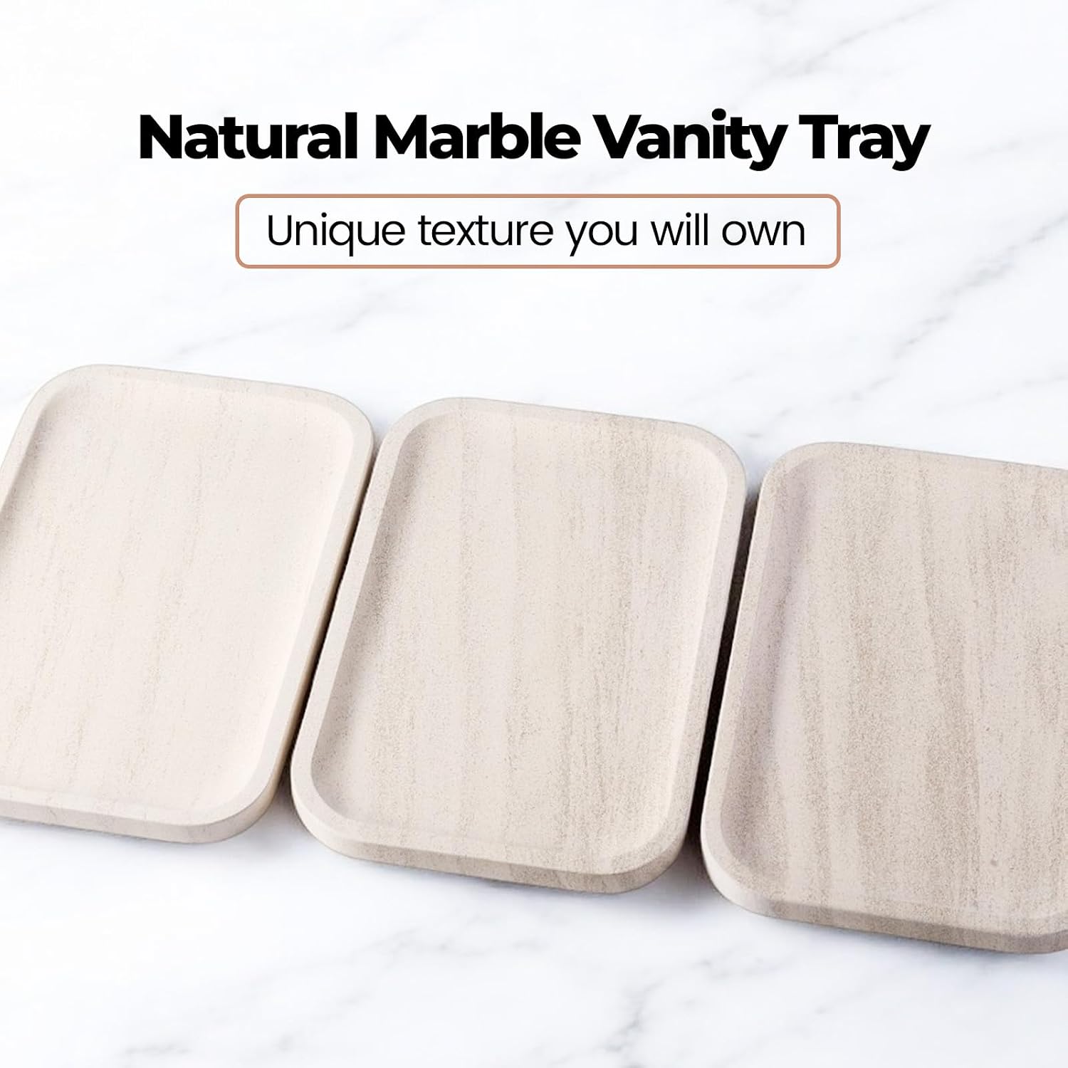 Jewelry Holder / Marble Vanity Tray / Beige Cream