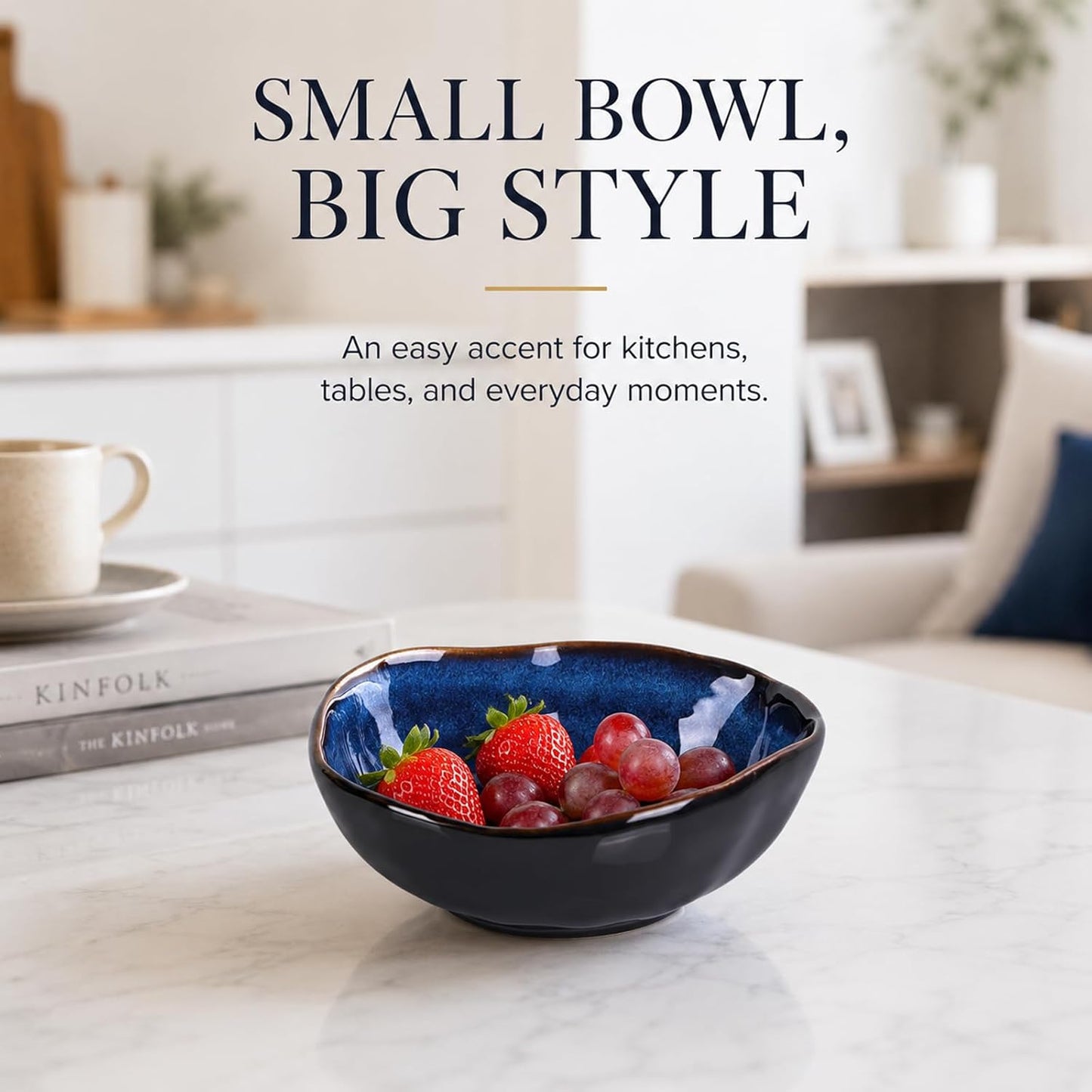 6" Ceramic Decorative Bowl / 6in / Blue