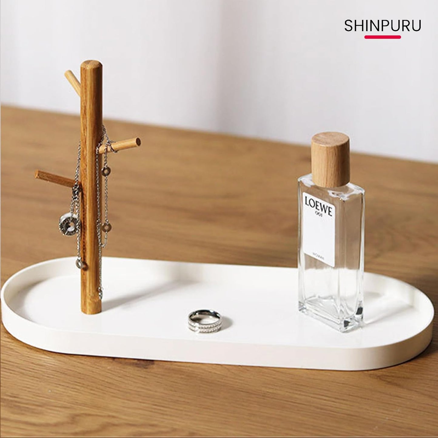 Wood 3-Tier Hanging Organizer / White Oval