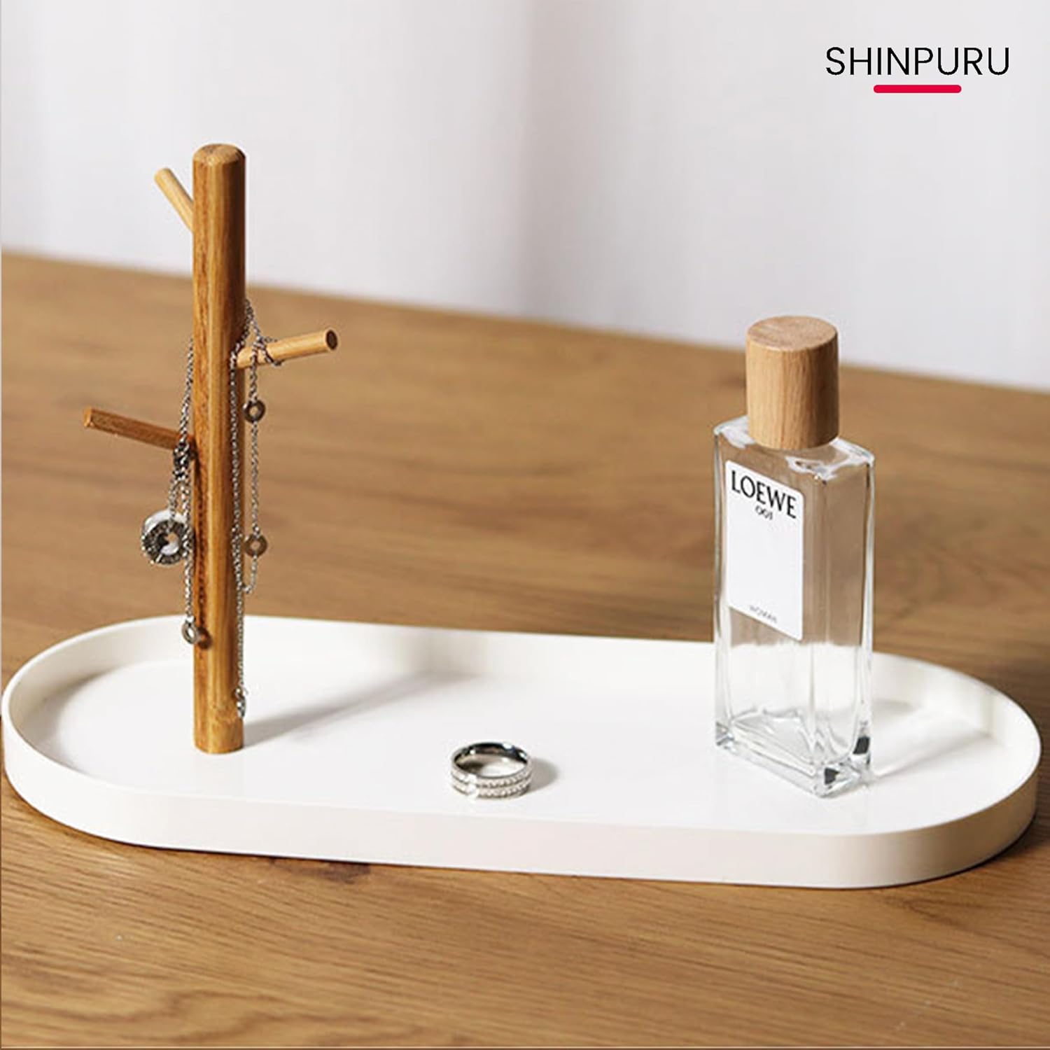 Wood 3-Tier Hanging Organizer / White Oval