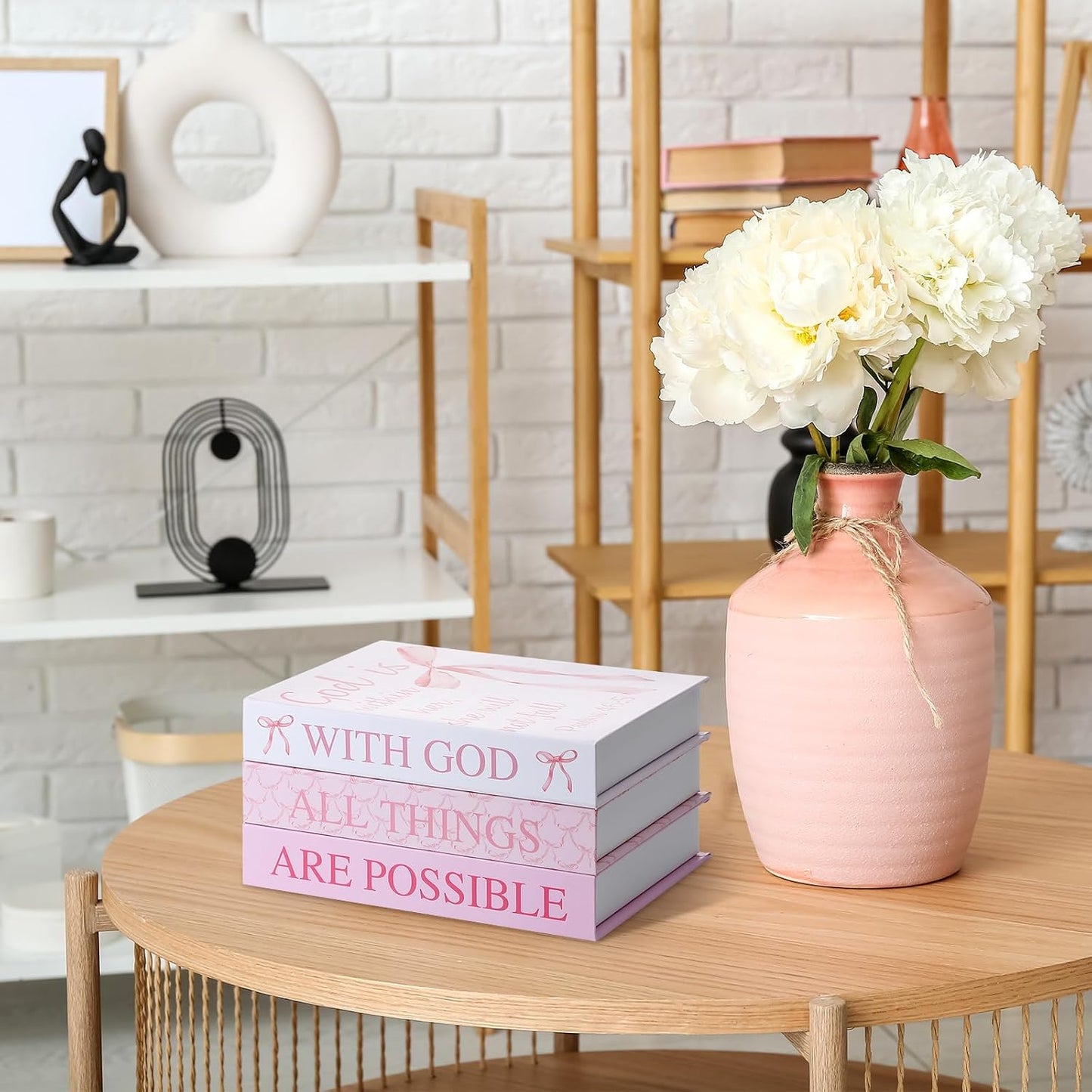 Bow Decorative Books / Pink / Set of 3