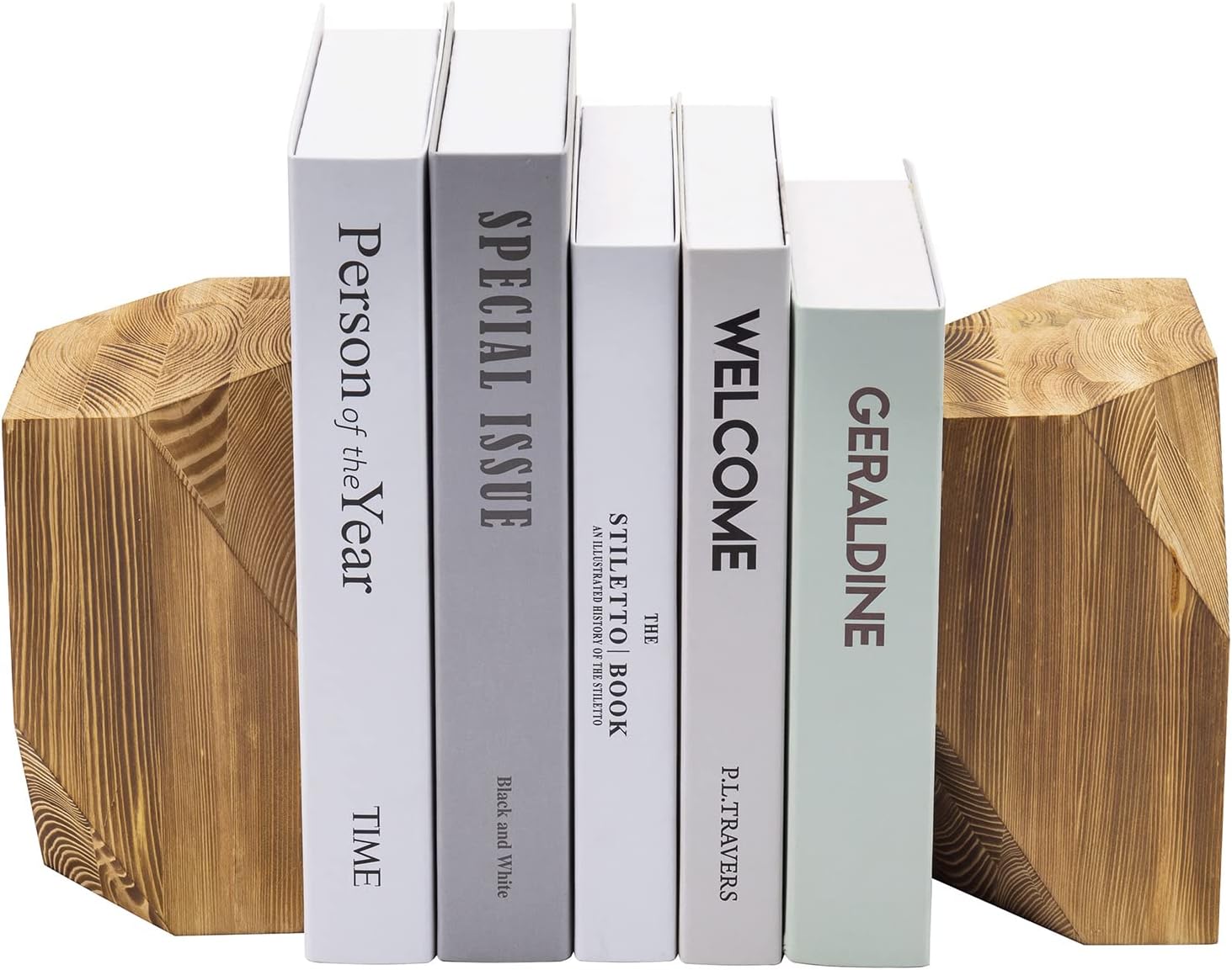 Office Desk Wooden Book Ends / Brown