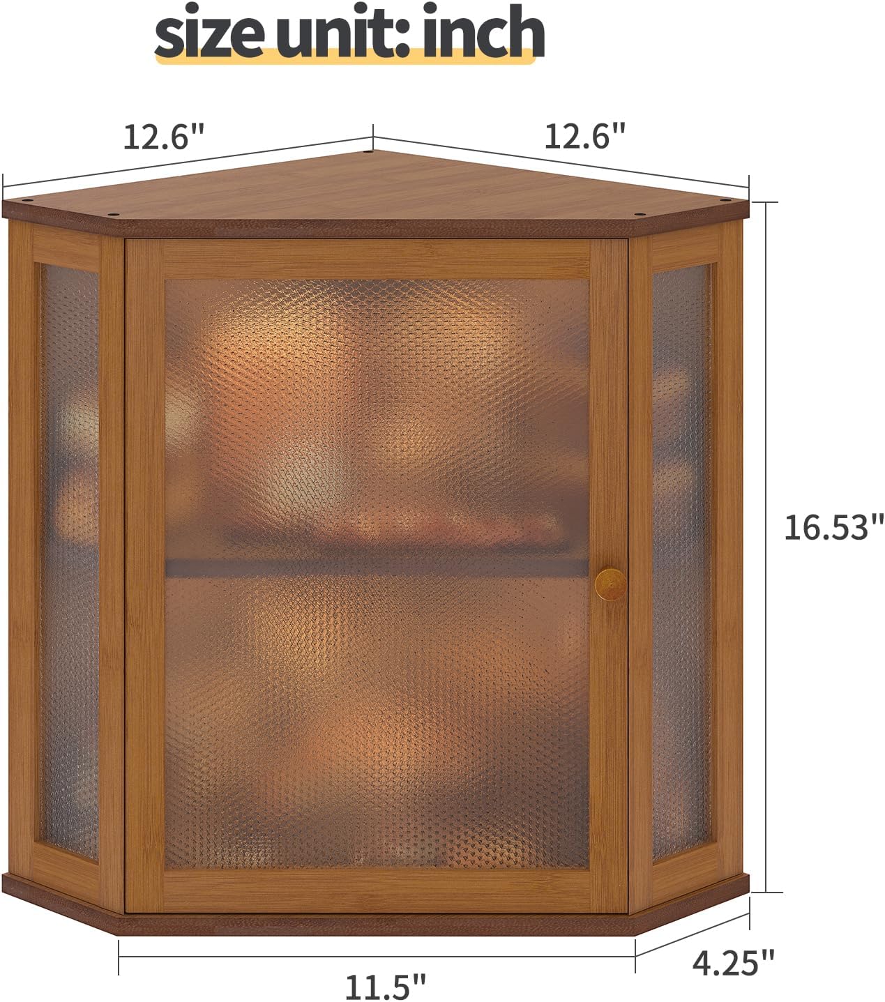 Corner Bread Box for Kitchen Countertop,Bread Storage for Homemade Bread, Double Layer Large Bamboo Kitchen Storage Bin
