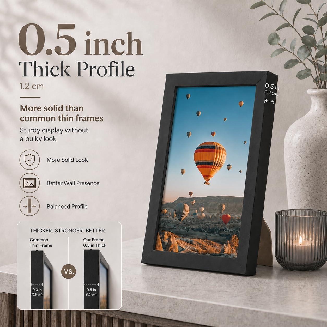 JCJMY 9x11 Picture Frame Set of 6 Black for Wall Hanging or Tabletop, Wall Mounting Horizontally or Vertically, 9 x 11