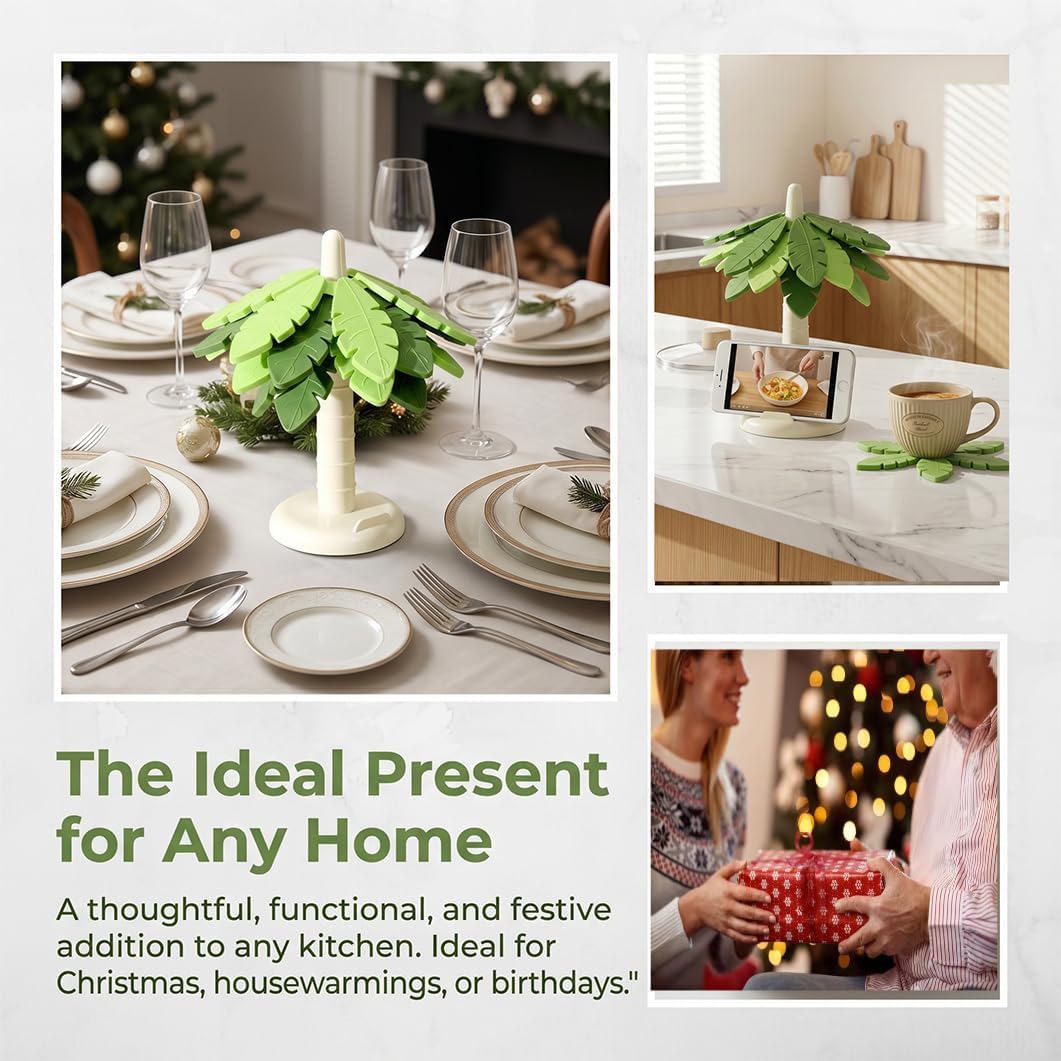 Heat Resistant Tree-Shaped Pot Holders BPA Free / Set of 4