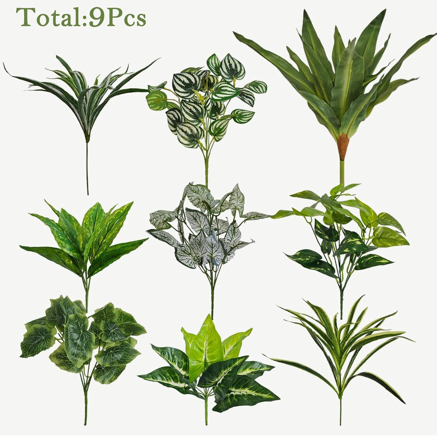 Artificial Plants / Green Plants / Set of 9