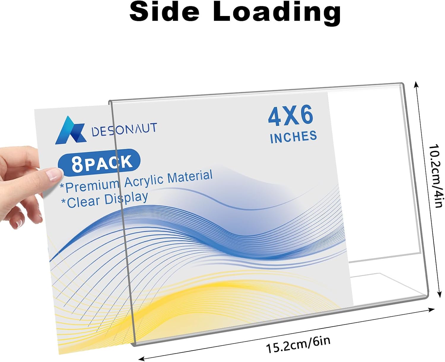 Slanted Back Acrylic Sign Holder / Clear / 6 x 4 / Set of 8
