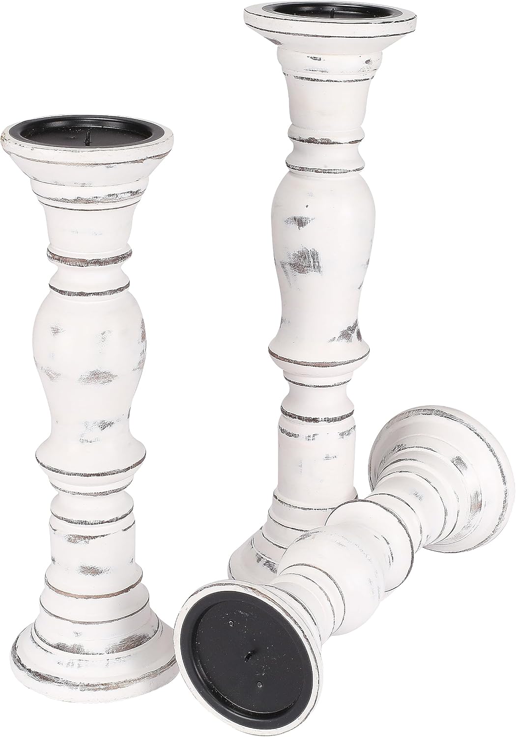 Candle Stands Wooden for Pillar Candles,Rounded Turned Colums, Sustainable Woods, Country Style, Idle for Reiki