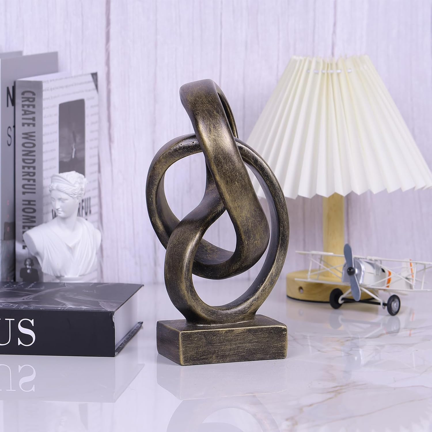 Abstract Rope Knot Statue / Bronze