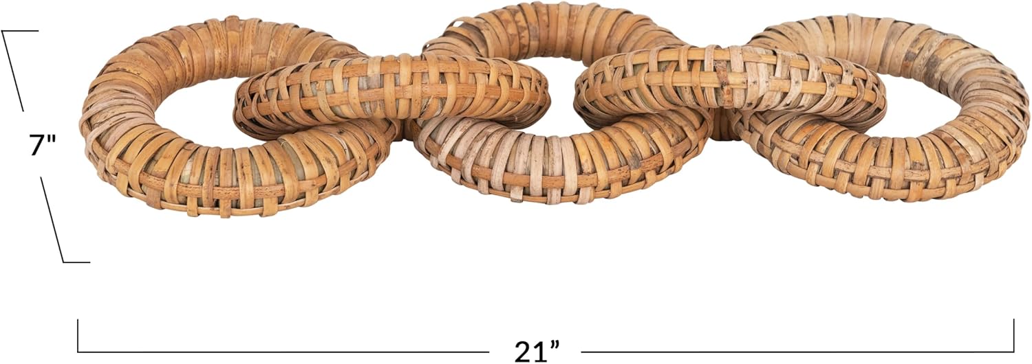 Rattan Wrapped Mango Wood Chain