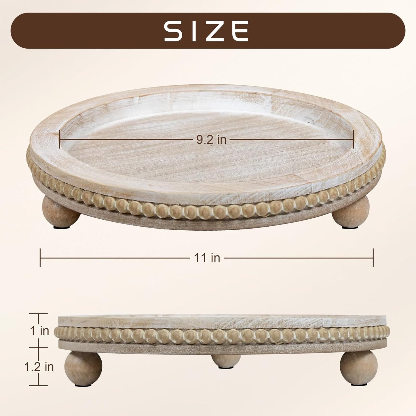 Farmhouse Small Decorative Trays / Wash White