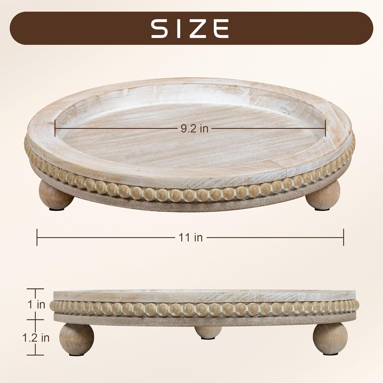Farmhouse Small Decorative Trays / Wash White