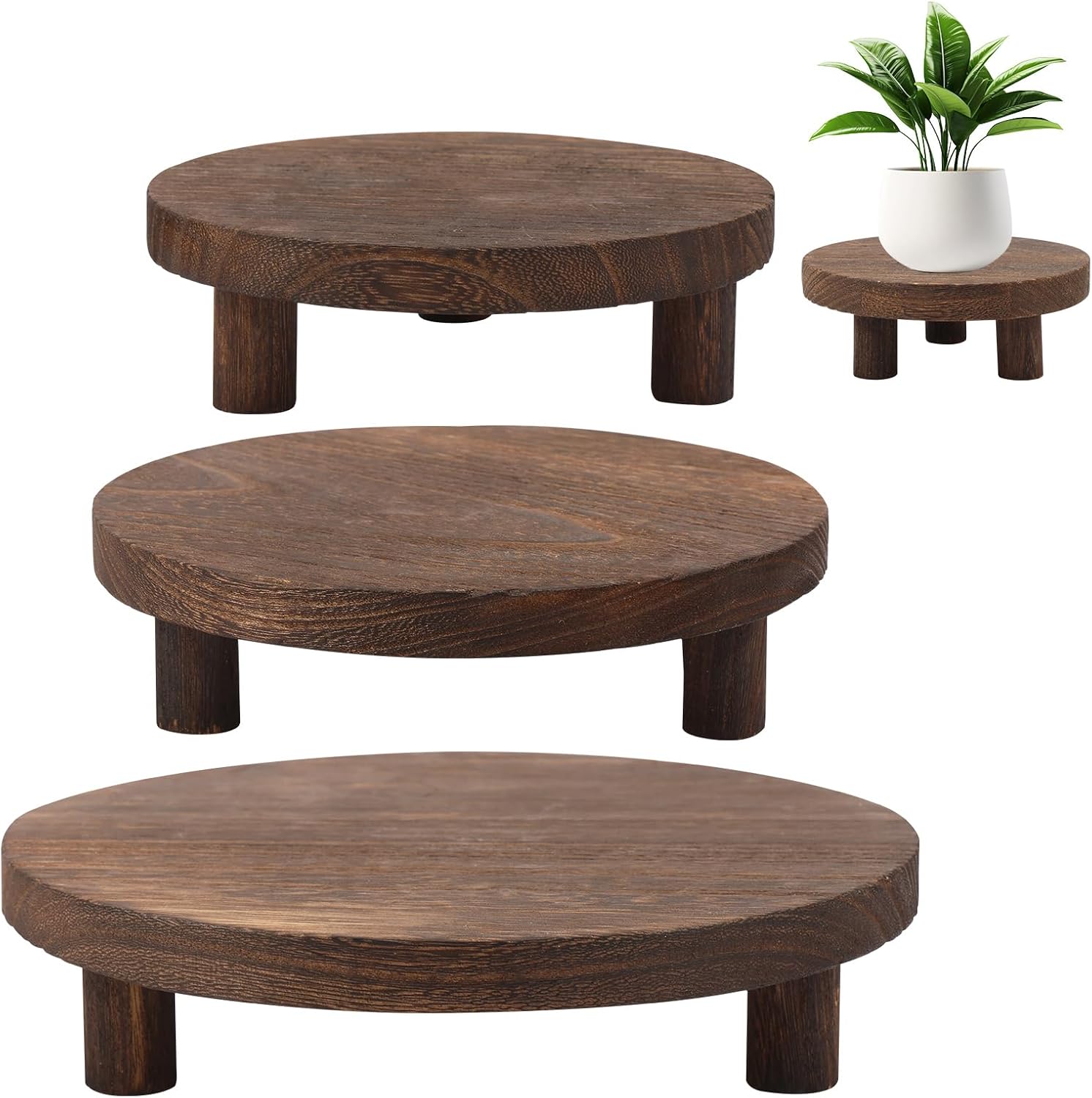 Flower Pot / Tiered Tray Round Risers Decor / Set of 4