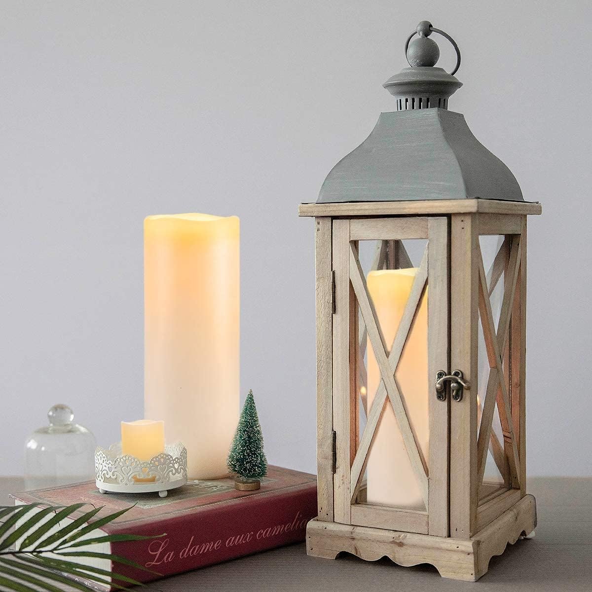Homemory 4" x 10" Large Waterproof Outdoor Flameless Candles, Battery Operated LED Pillar Candles with Remote and