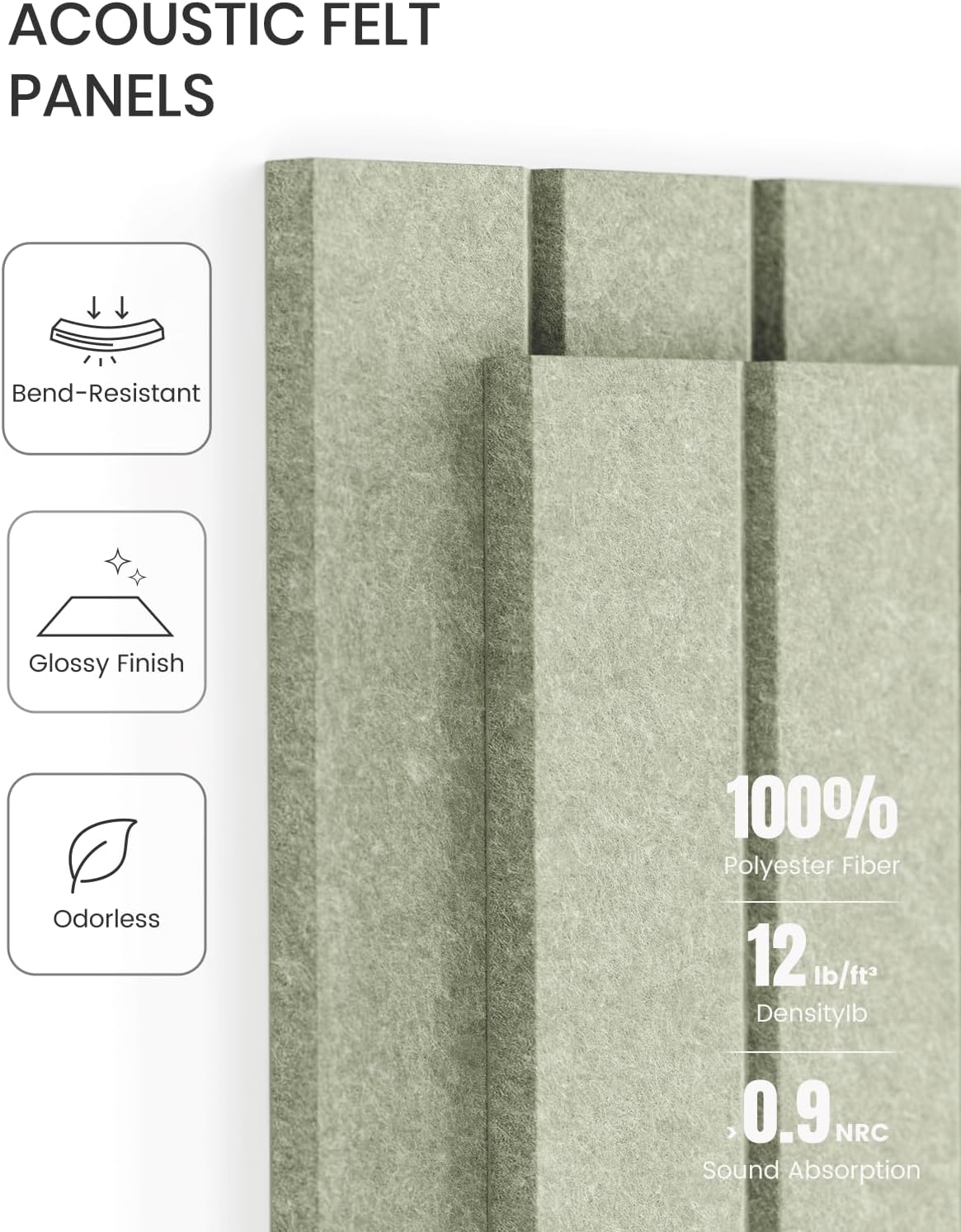 70 Safe Removable Adhesive Tabs / Sage / Fine-stripe 12-pack / 48 x 36 / Set of 12