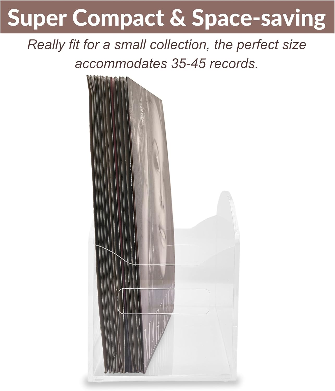 Acrylic Record Holder 5MM – Clear Vinyl Storage Box with Handles | 5mm thick acrylic–40% thicker than flimsy racks