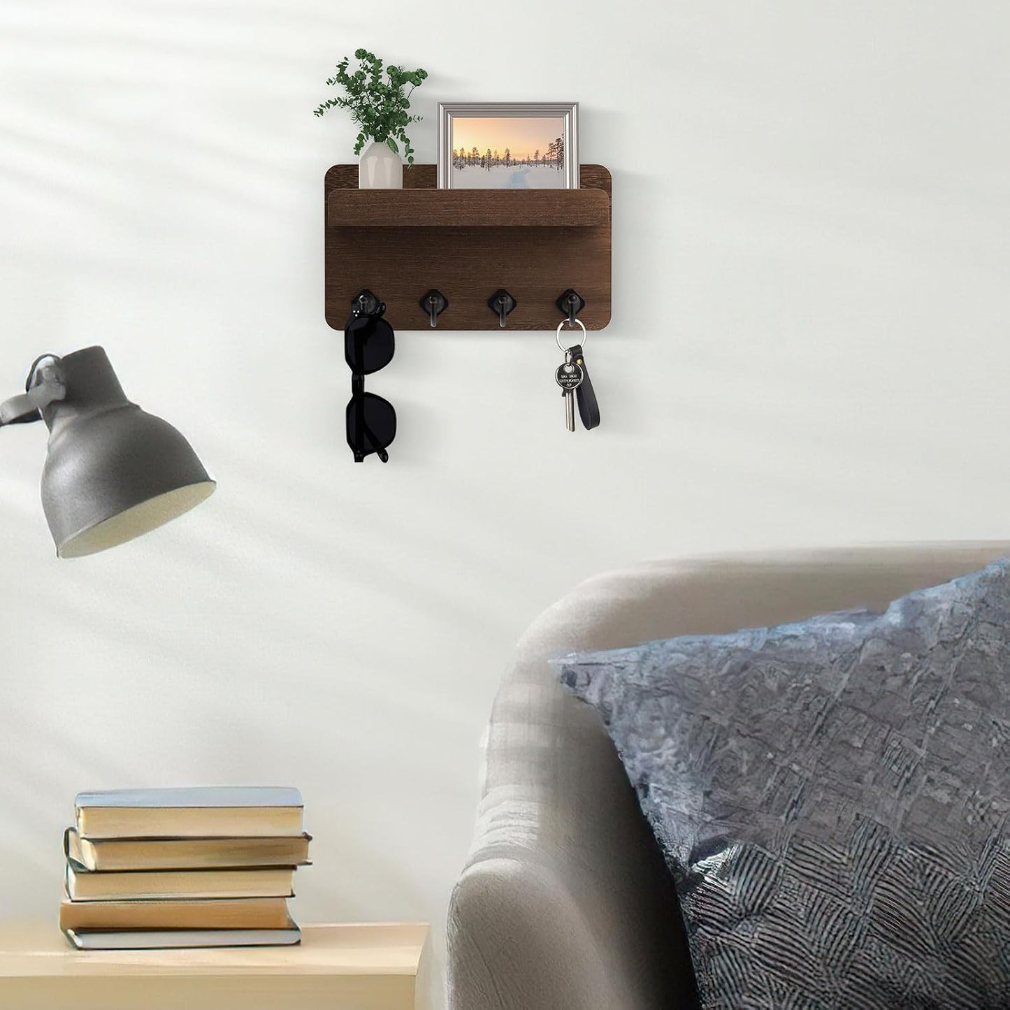 Small Home Decor Wooden Wall Organizer / Brown / Small - 8.5 Inch / 8.5 Inch