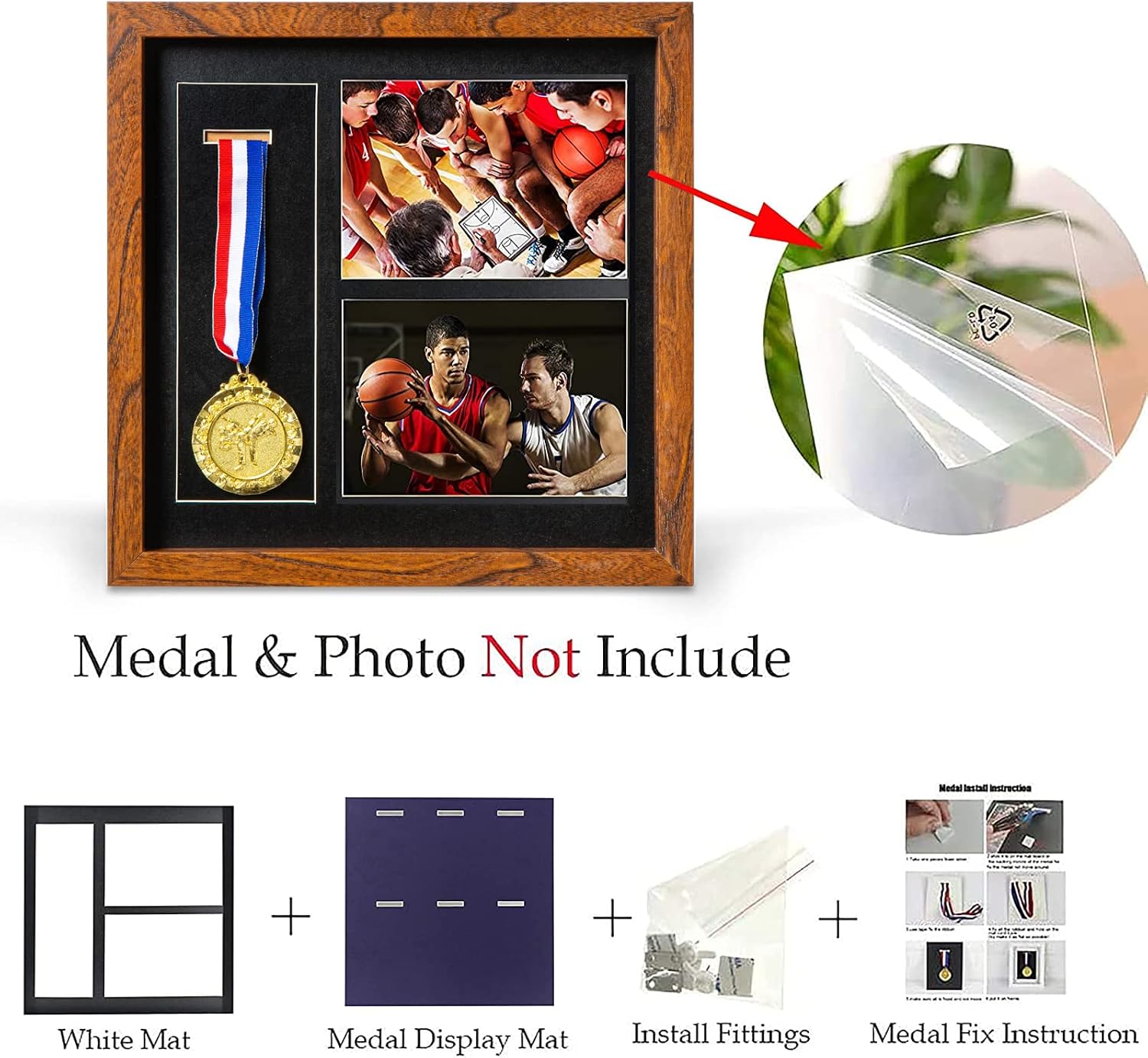 IHEIPYE Medal Display Shadow Box - Single Medal Display case - Perfect Medal Display for Runners, Marathon, Race
