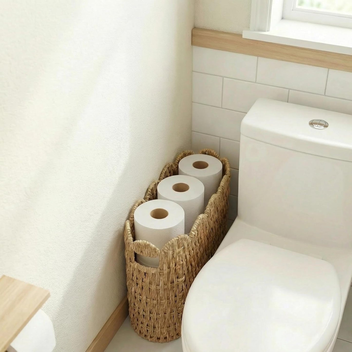 Tall Wicker Basket / Paper Rope