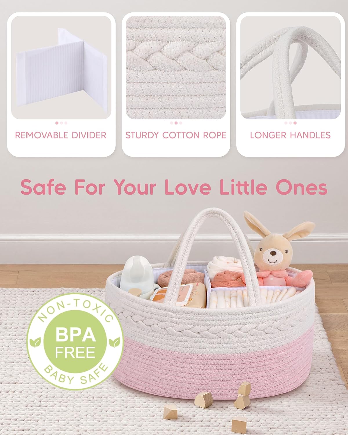 Portable Baby Basket / Large / Pink