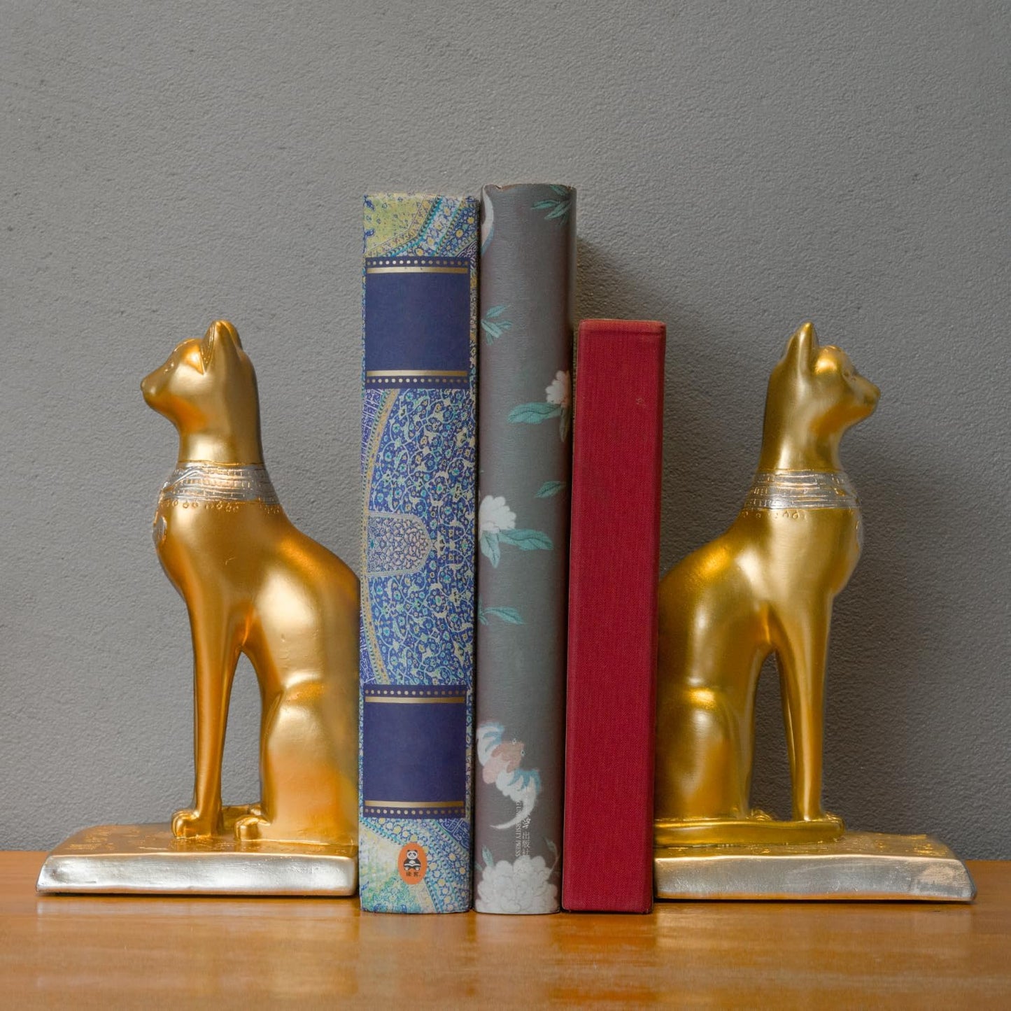 Vintage Antique Heavy Duty Egyptian Cat Hold Books Collectors / Gold